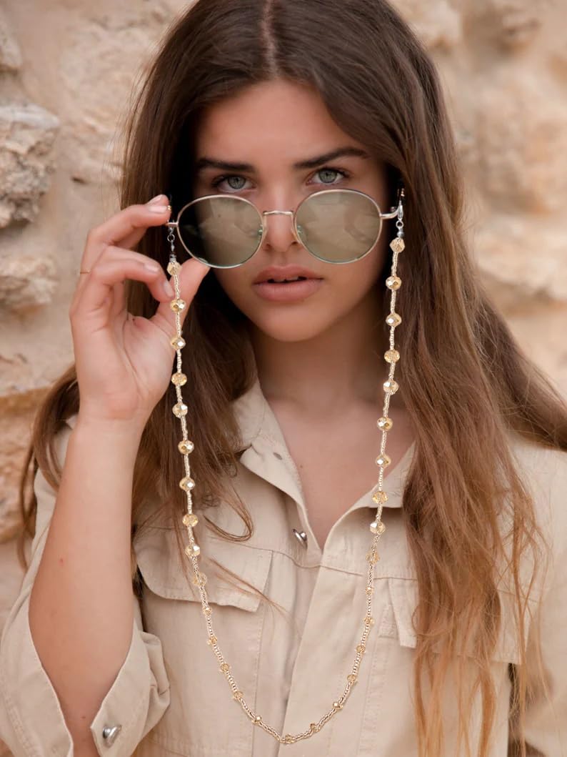 Fashionable Beaded Eyeglass Chain for Women - Stylish Glasses Holder Necklace for Reading, Driving & Daily Use