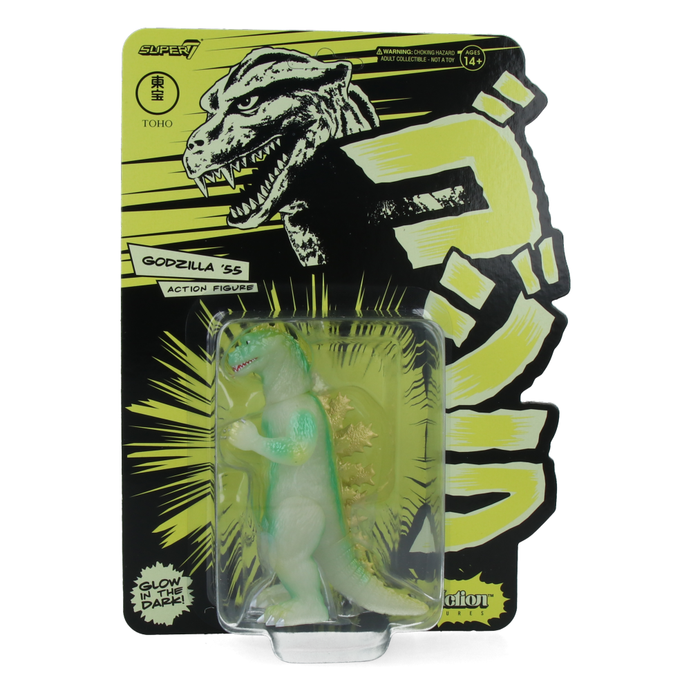 Godzilla 1955 Glow-in-the-Dark Toho ReAction Figure - Classic Japanese Kaiju Collectible for Movie Fans & Display Shelves