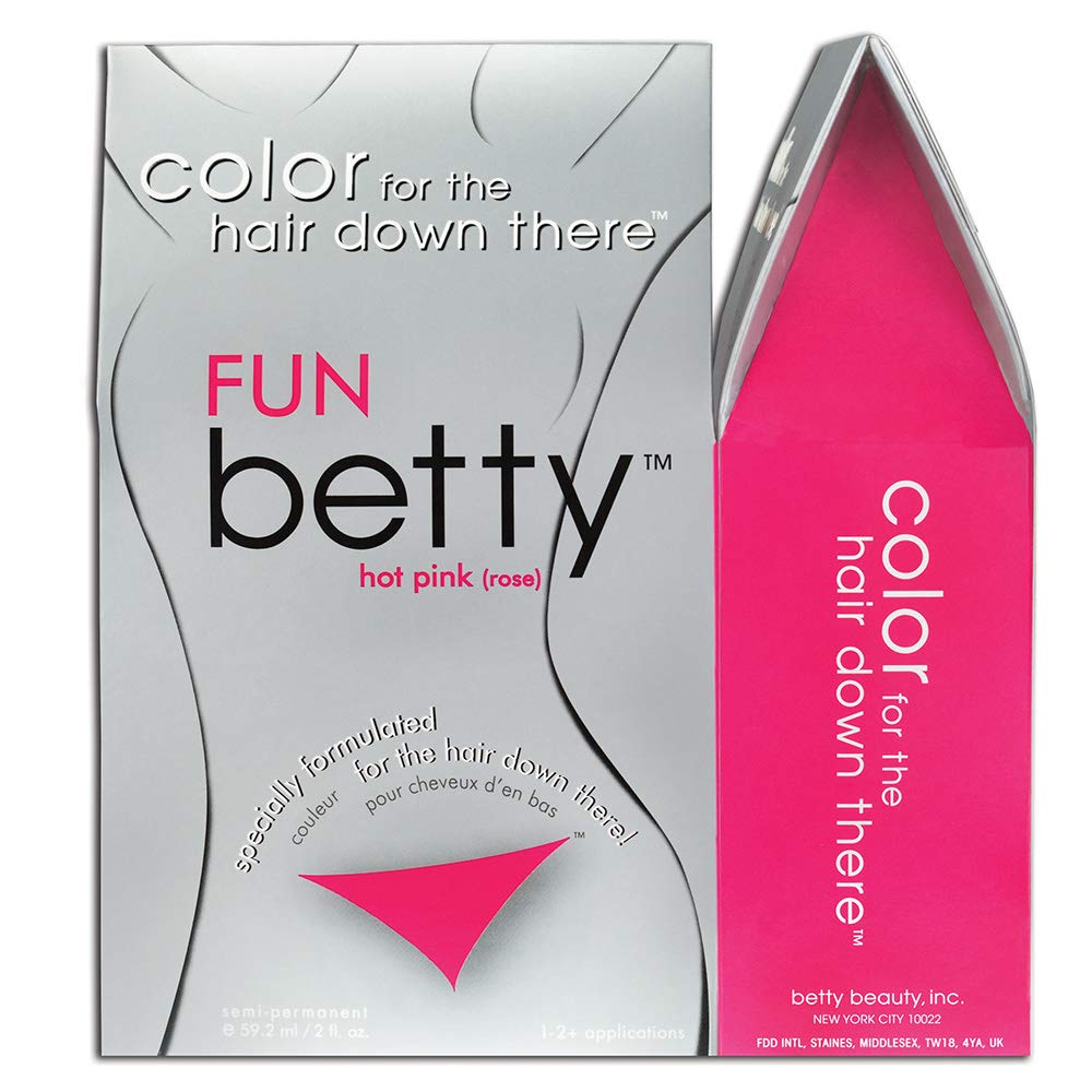 Fun Betty Hot Pink Hair Color Kit for Pubic Hair - 6-Pack | Safe & Vibrant DIY Dye for Bikini Area, Intimate Grooming & Body Art | Perfect for Parties, Cosplay & Personal Styling