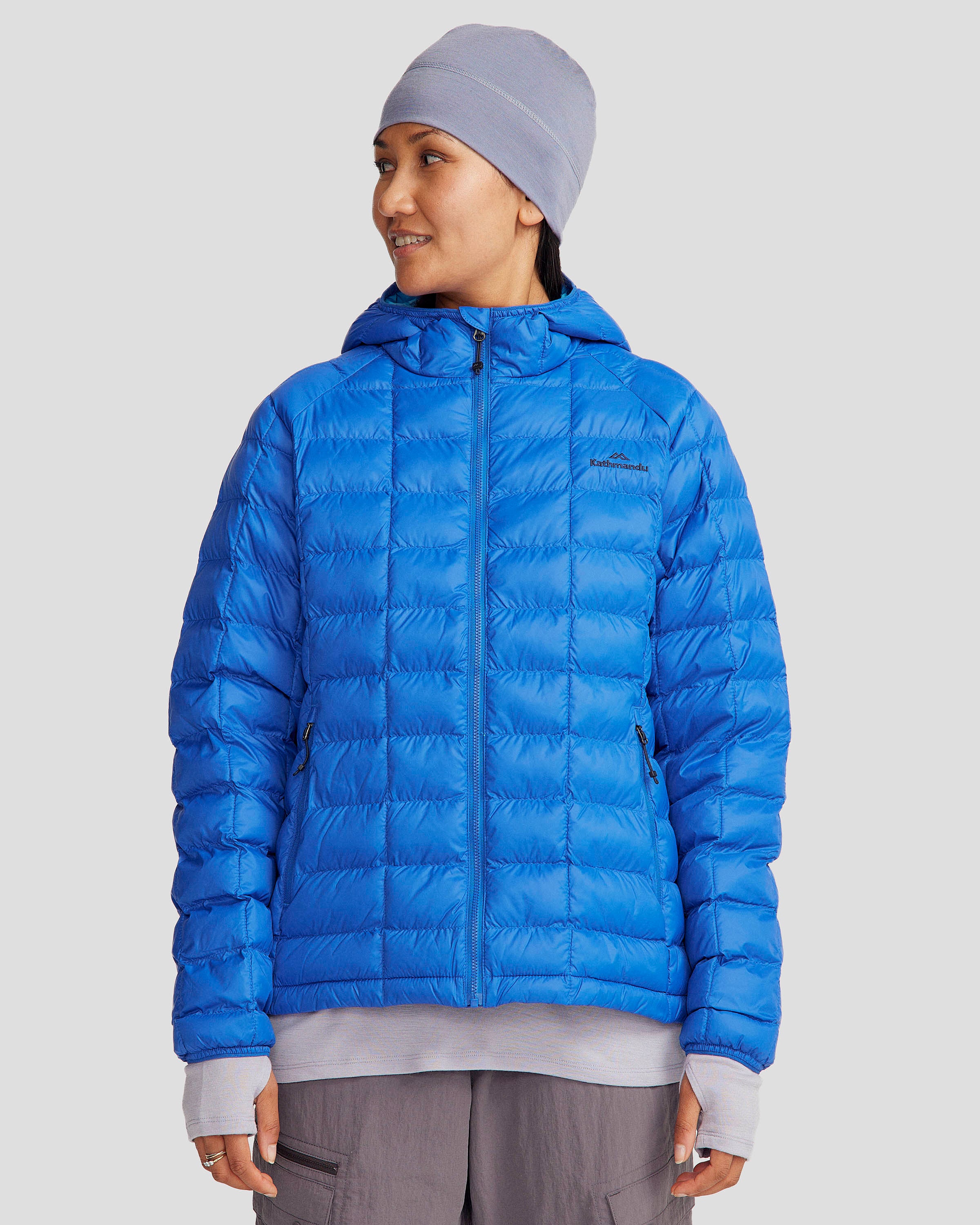 Women's Heli Insulated Hooded Jacket - Waterproof Winter Coat with Fleece Lining, Lightweight Warm Puffer Jacket for Skiing, Hiking & Outdoor Activities (Peak Blue)