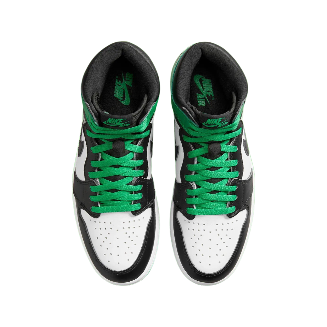 Jordan 1 Retro High OG Sneakers - Black, Lucky Green & White Colorway - Men's Basketball Shoes for Streetwear & Casual Wear