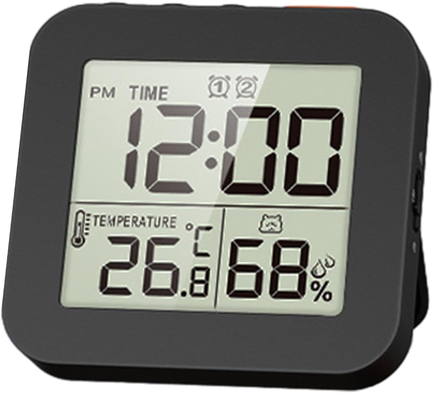 Digital Shower Clock with Temperature & Humidity Monitor - Waterproof Kitchen Timer for Cooking, Makeup & Bathroom - Alarm Function in C/F - Perfect for Shower, Gym, Office & Home Use