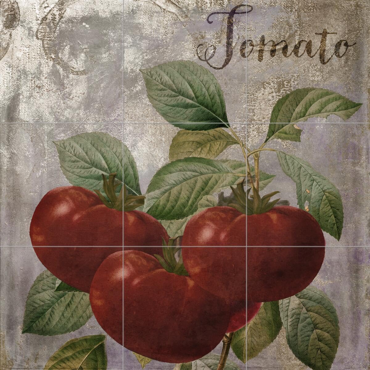 Ceramic Backsplash Tile Mural - Fruit & Vegetable Food Theme - Medley Tomato Design - Color Bakery Style - Perfect for Kitchen & Bathroom Decor