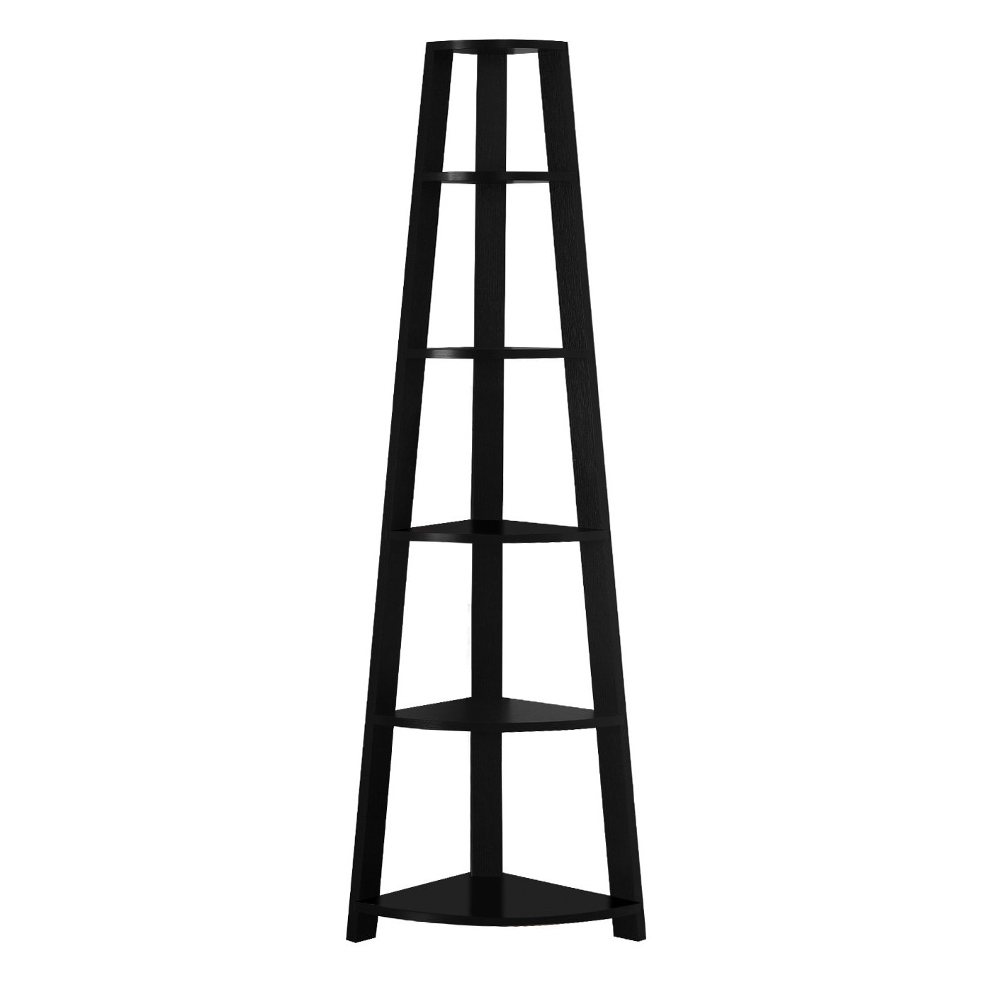 Monarch Specialties Black Corner Bookcase 72