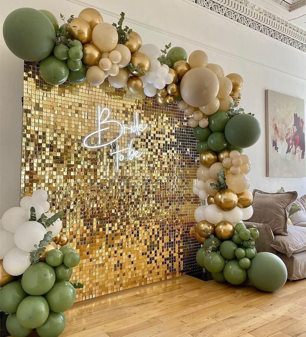 6x6ft Gold Sequin Wall Backdrop - Elegant Square Shimmer Party Decor for Bridal Showers, Birthdays & Bachelorette Parties | Perfect for Wedding Decorations, Photo Booths & Event Backgrounds