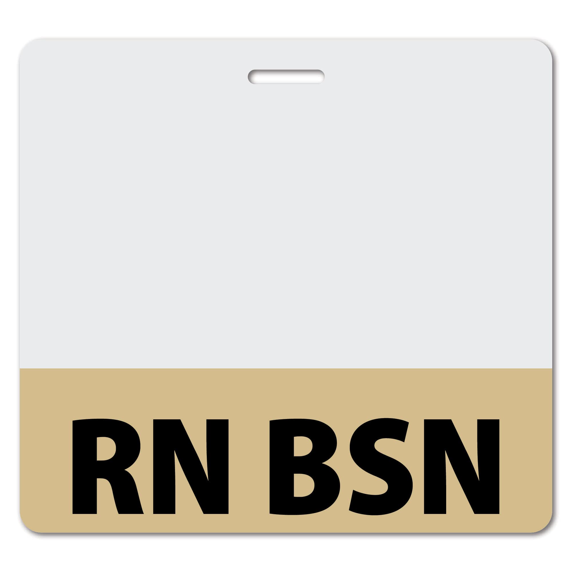 RN BSN Heavy Duty Horizontal Tan ID Badge Holders (100 Pack) - Spill & Tear Proof, Double-Sided USA Printed Quick Role Identifier Cards - Perfect for Hospitals, Clinics & Healthcare Professionals