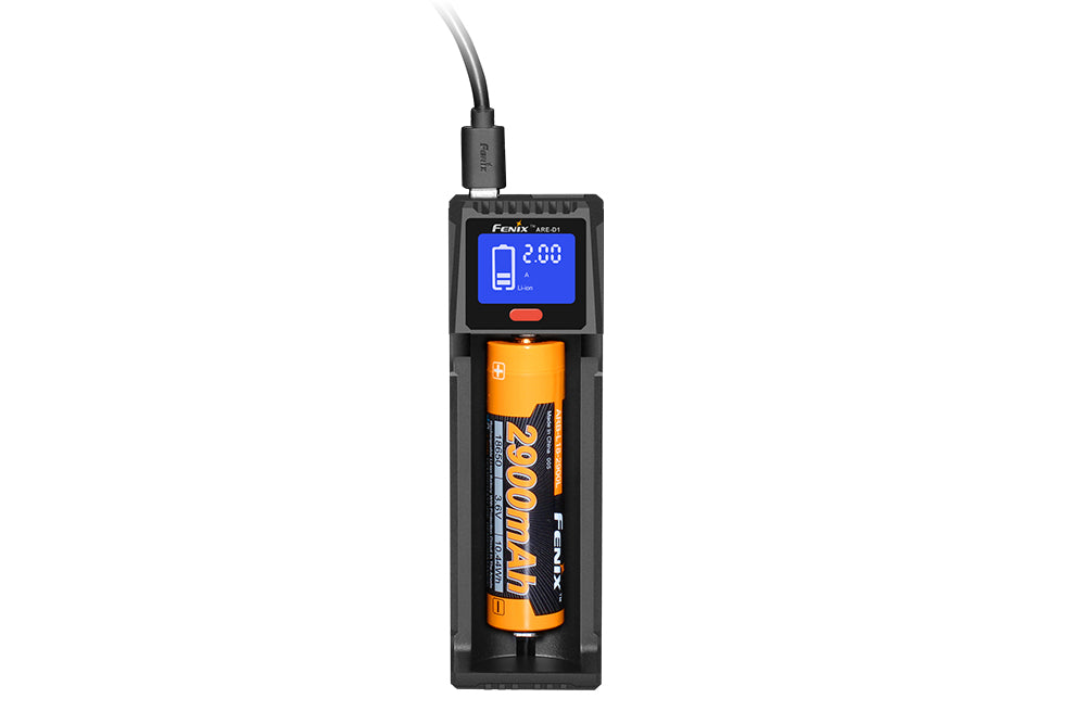 Fenix ARE D1 Single Channel Smart Battery Charger - Fast & Safe Charging for AA AAA NiMH NiCd Batteries - Perfect for Home, Office, and Travel Use