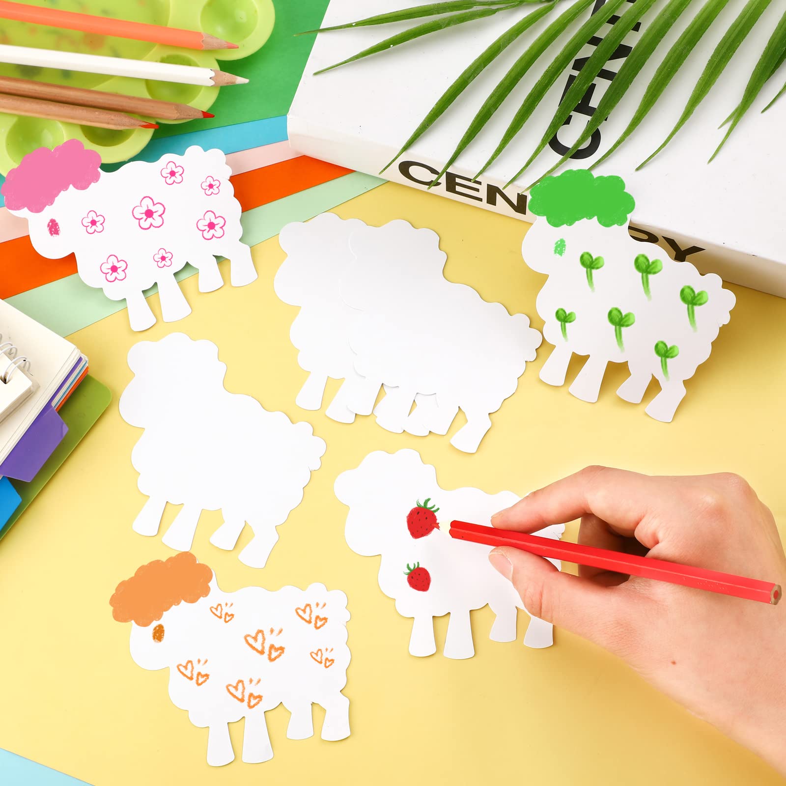 Geyee 100pcs Sheep Cutouts for Classroom Bulletin Board & DIY Crafts - Fall Party Decor