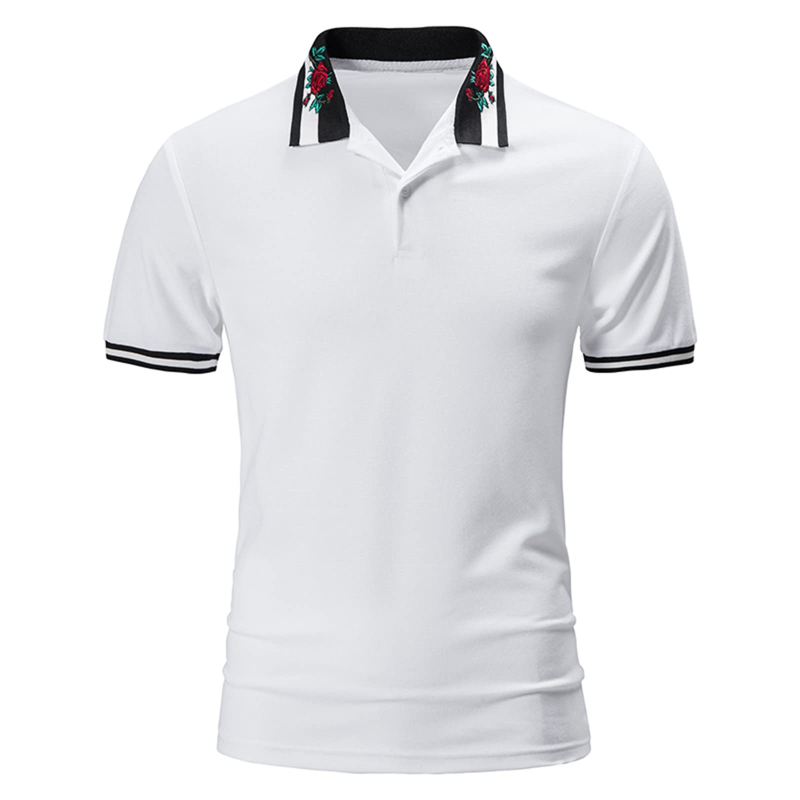 Men's Slim Fit Casual Dress Shirt - Short Sleeve Button Down Shirt with Contrast Inner for Summer | Business Formal & Office Wear | Perfect for Work, Weddings & Special Occasions