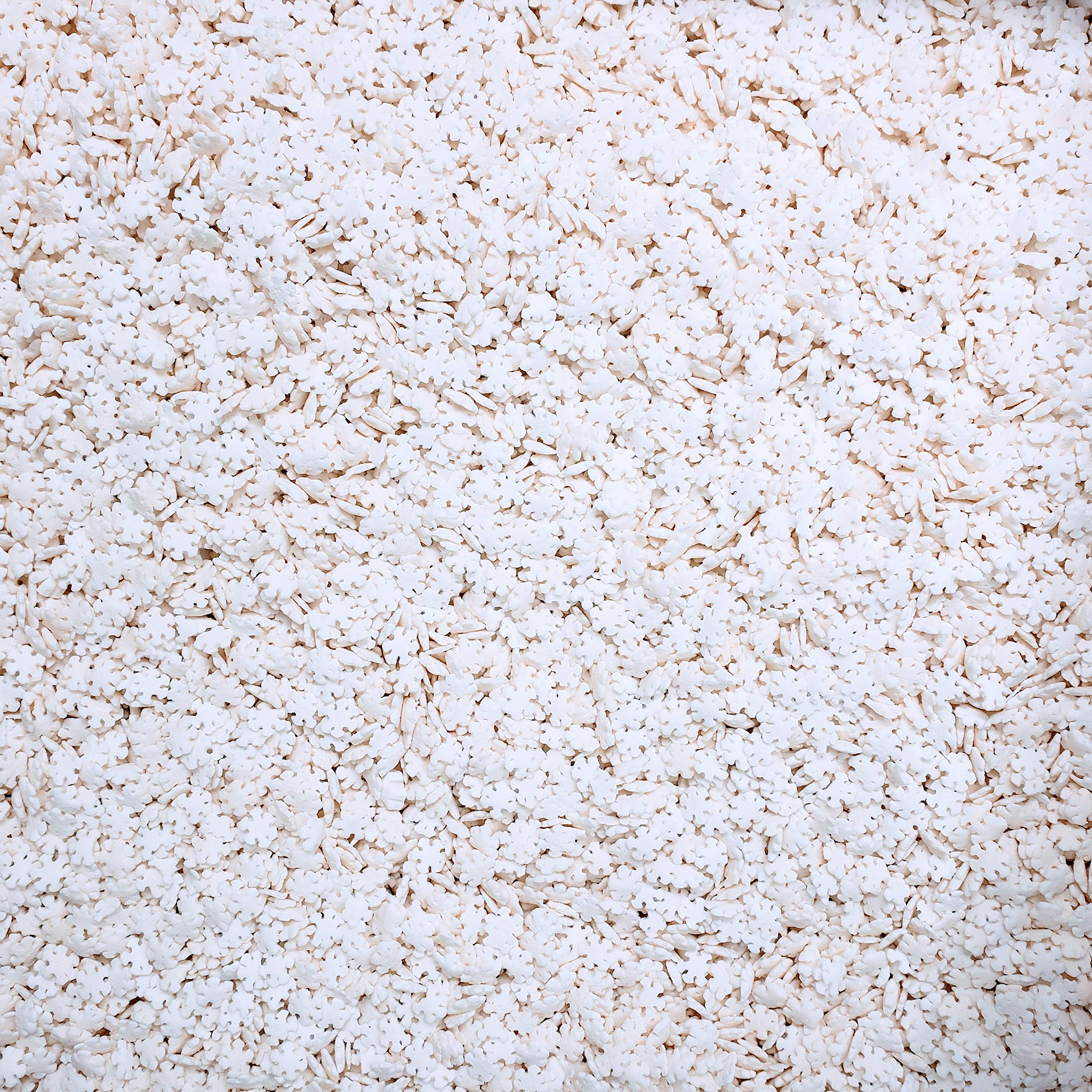 Premium White Snowflake Cupcake Sprinkles - 4oz Bulk Candy Decorations for Baking, Desserts & Holiday Treats - Perfect for Christmas Cookies, Cakes and DIY Sweet Creations