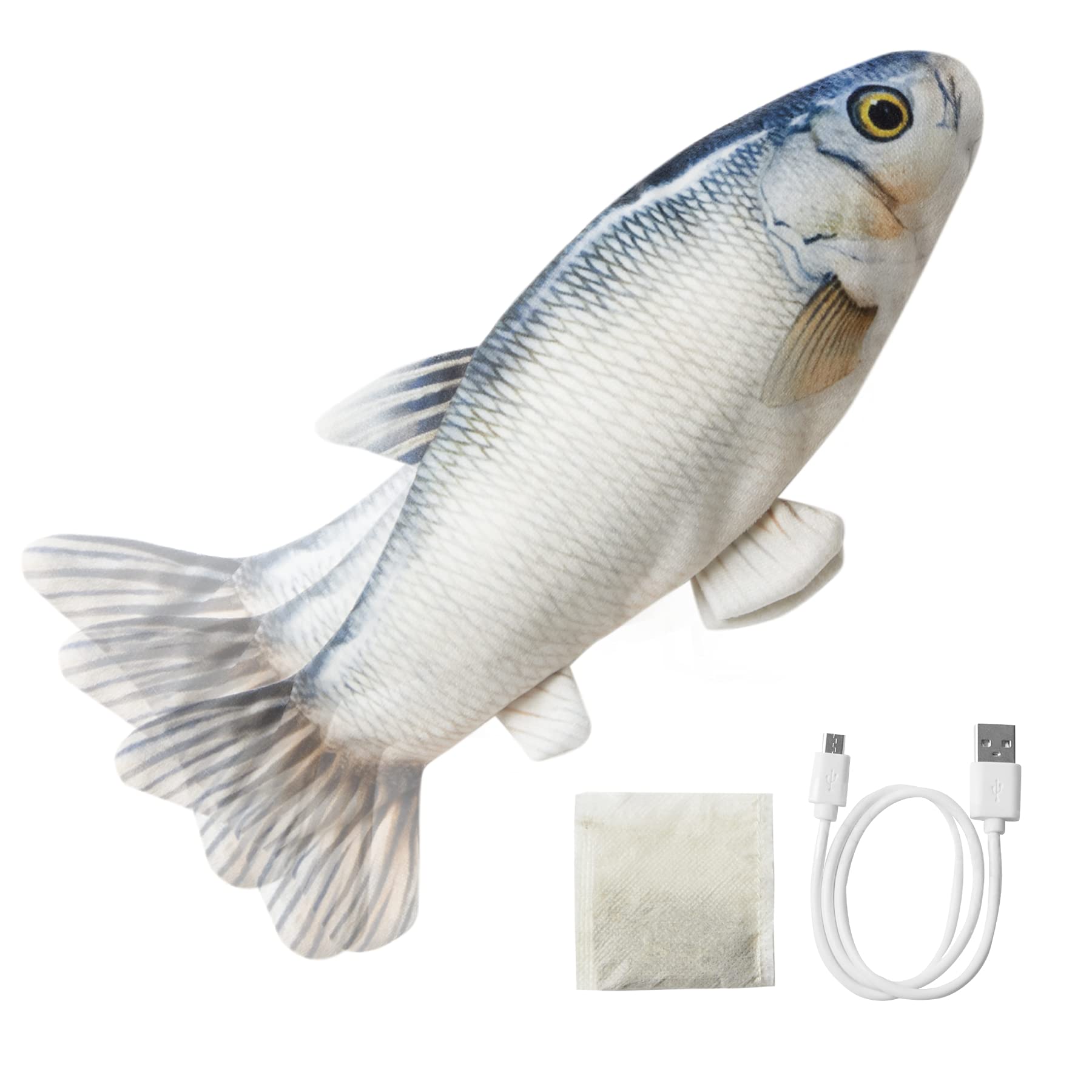 Interactive Electric Floppy Fish Cat Toy with Catnip - Realistic Moving & Flopping Toy for Indoor Cats - Stimulating Exercise & Play for Kittens & Adult Cats - Perfect for Boredom Relief & Active Playtime