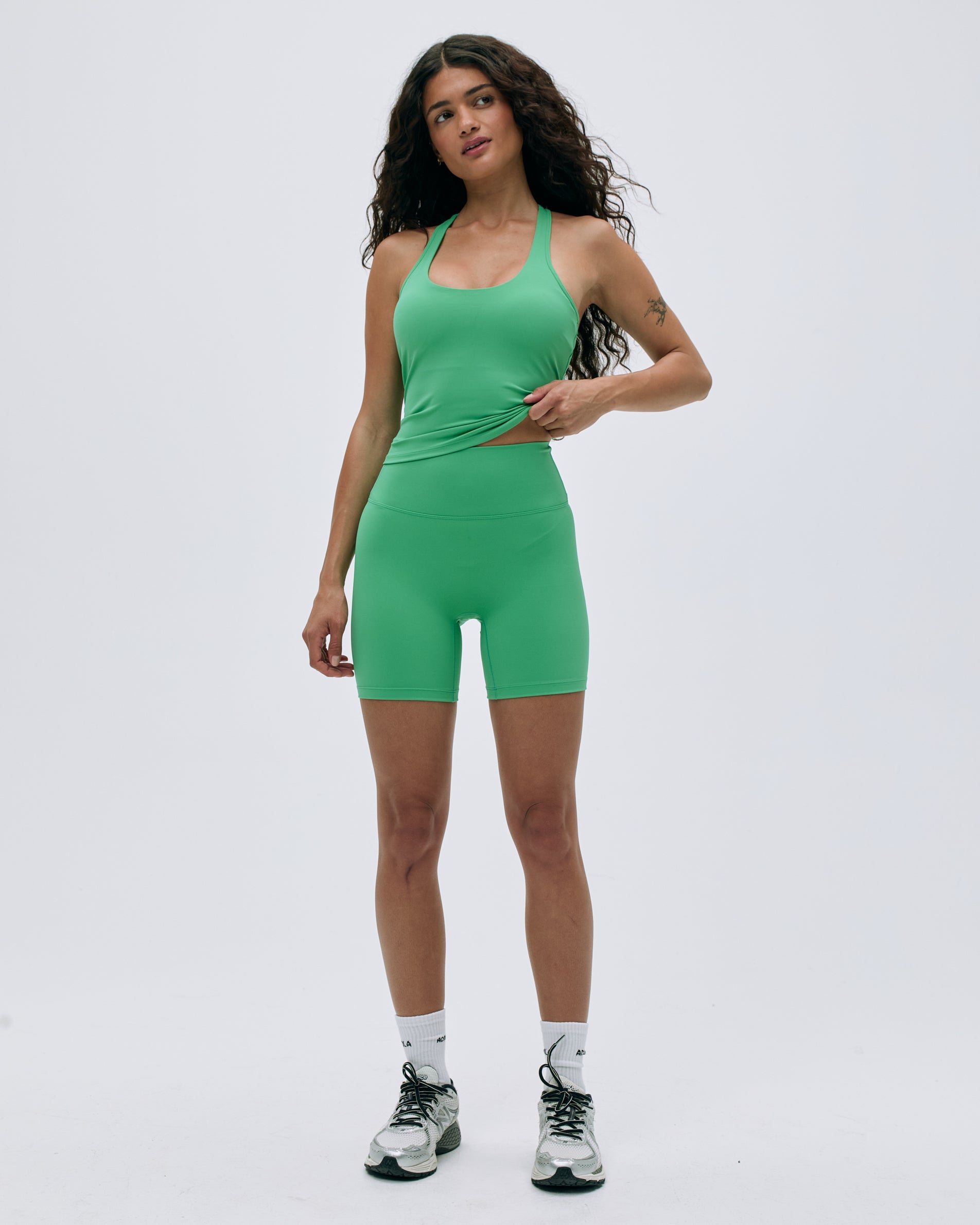 Ultimate Crop Shorts for Women - Comfortable High-Waisted Jade Green Athletic Shorts | Perfect for Yoga, Running & Summer Workouts