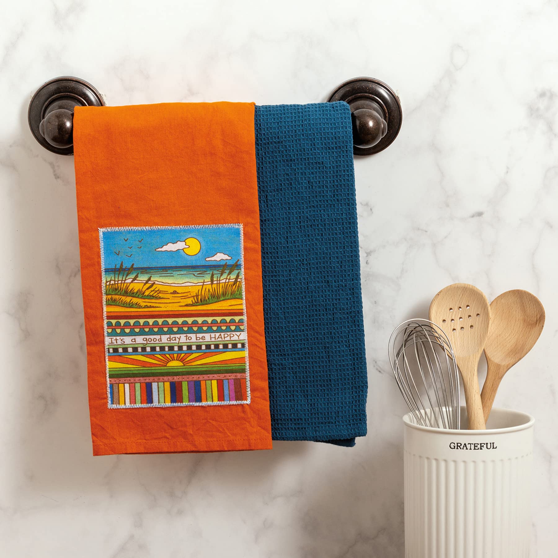 Premium Kitchen Towel Set - Soft, Absorbent & Durable Cotton Dish Towels for Cooking, Cleaning & Decor - Perfect for Home, Kitchen & Gifts (Set of 6) - Use for Drying Dishes, Wiping Countertops & Adding Farmhouse Style to Your Kitchen