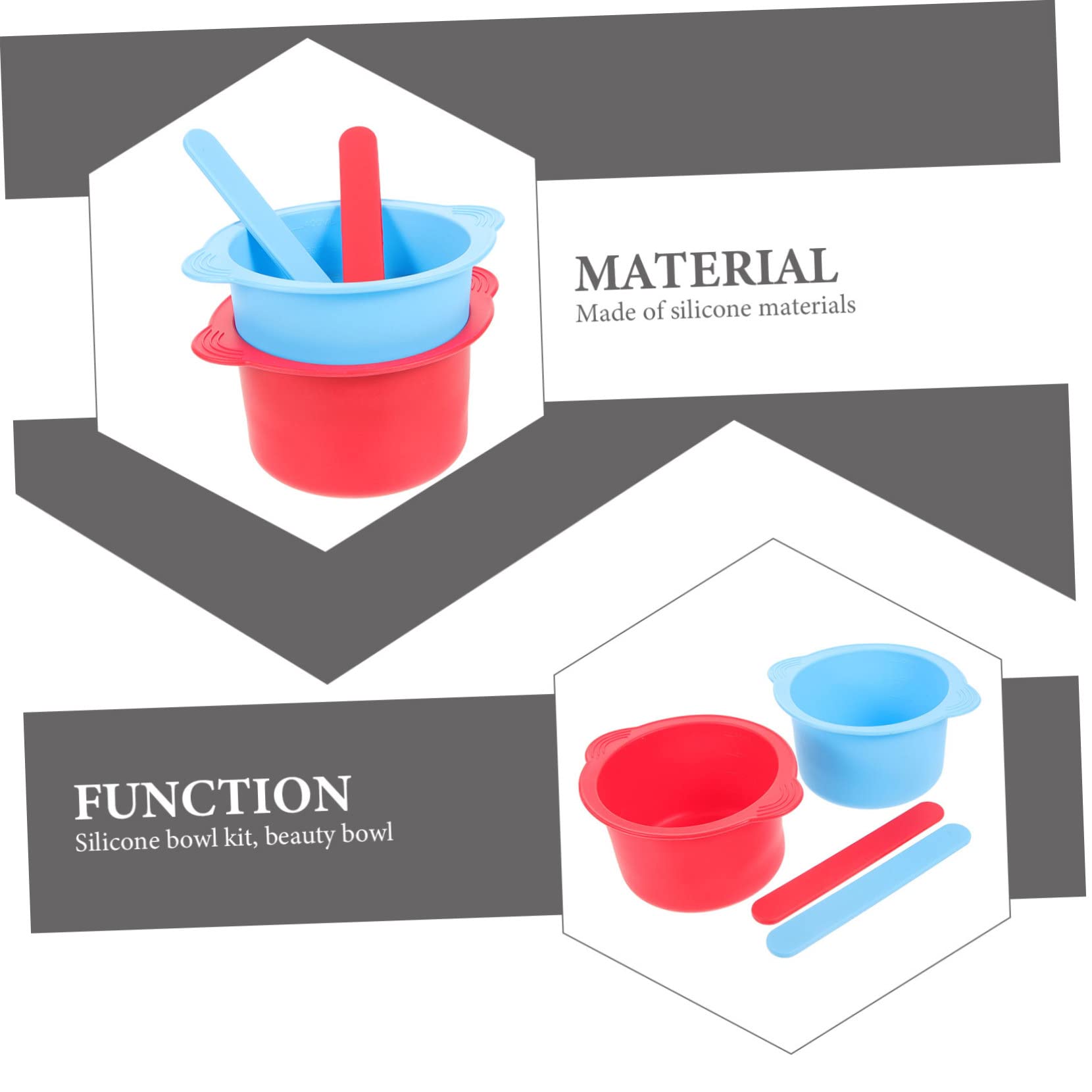Beaupretty 2-Piece Silicone Bowl Set with Wax Pot Liners & Spatulas - Professional Waxing Kit for Eyebrows, Legs, Bikini & Face - Includes Skewers, Wax Warmer Lamp, Sticks & Pancake Dispenser for Salon & Home Use