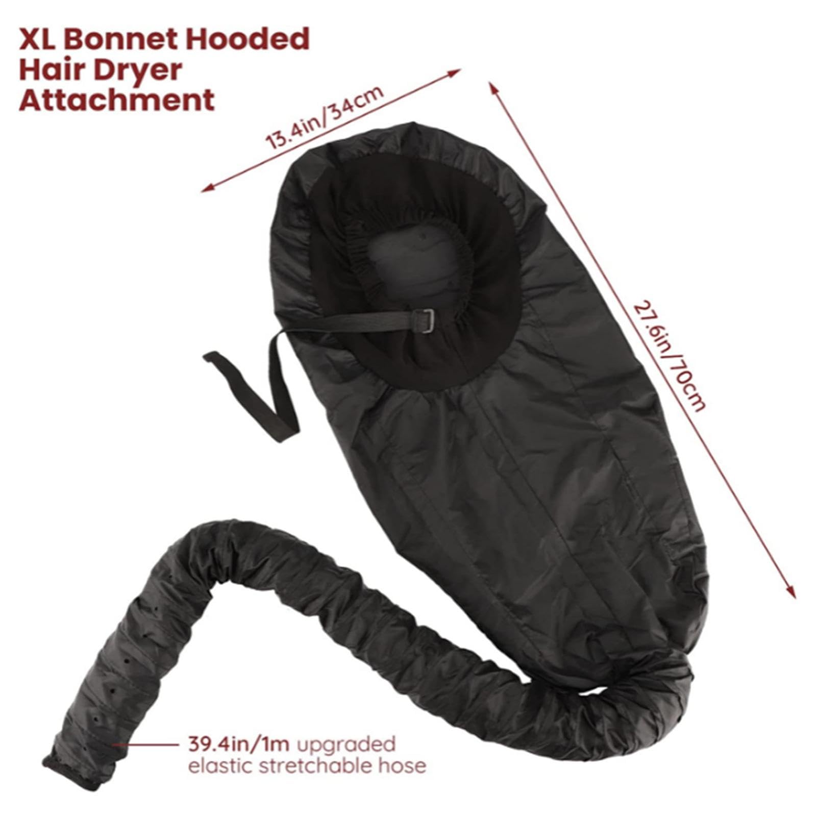 Professional Bonnet Hair Dryer for Curly & Long Hair - Large Hooded Hair Dryer Attachment for Braids, High-Volume & Natural Hair - Perfect for Salon, Home Use & Travel Styling