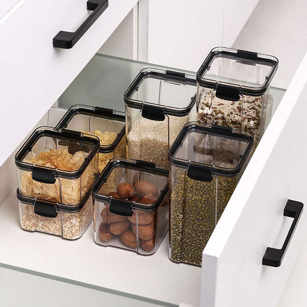 Airtight Food Storage Containers - BPA Free Clear Plastic Kitchen & Pantry Organization Set (0.7L/23.67oz) - Perfect for Meal Prep, Dry Goods & Leftovers