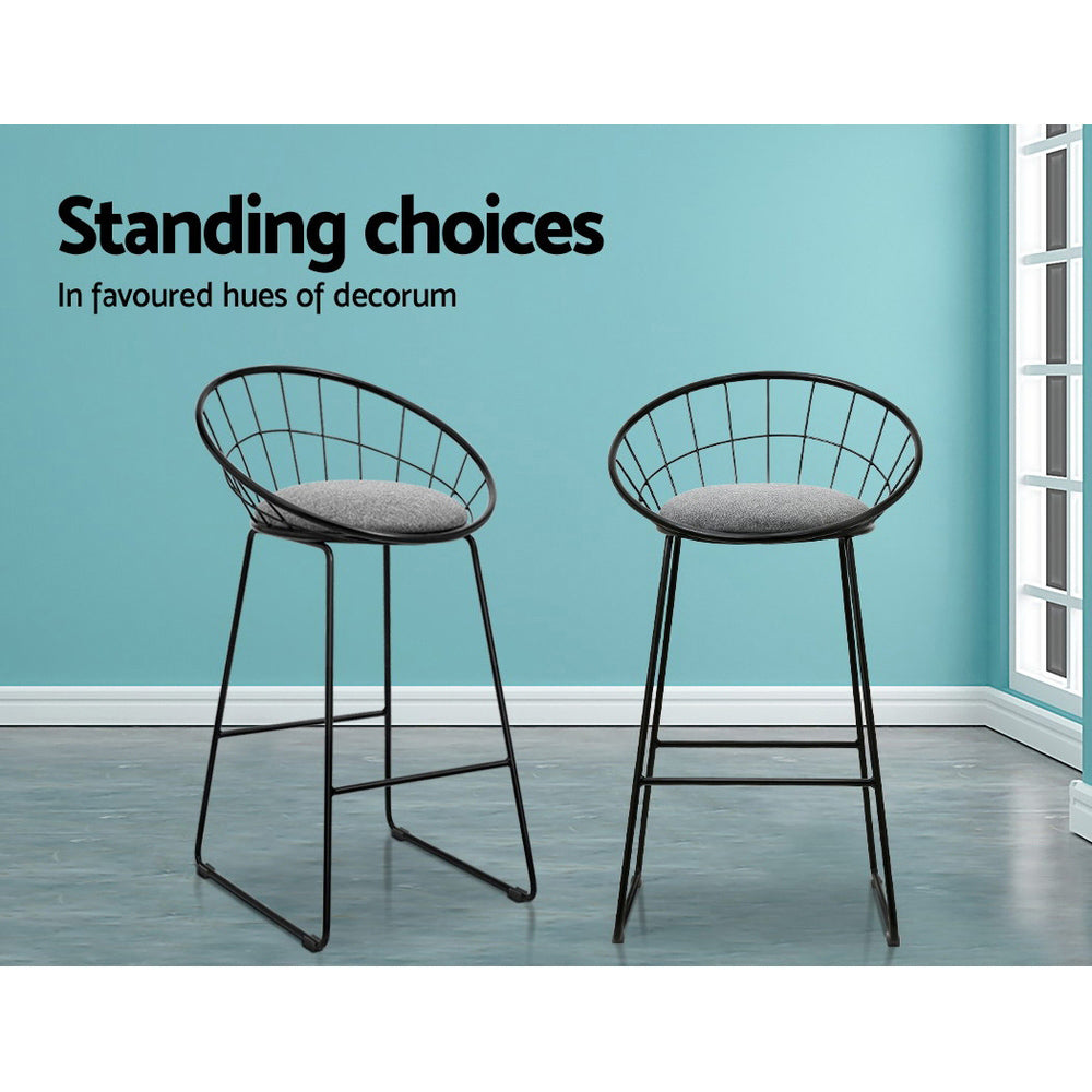 2 Pack Bar Stools with Padded Seat & Metal Frame - Perfect for Kitchen Island, Breakfast Nook & Home Bar Decor