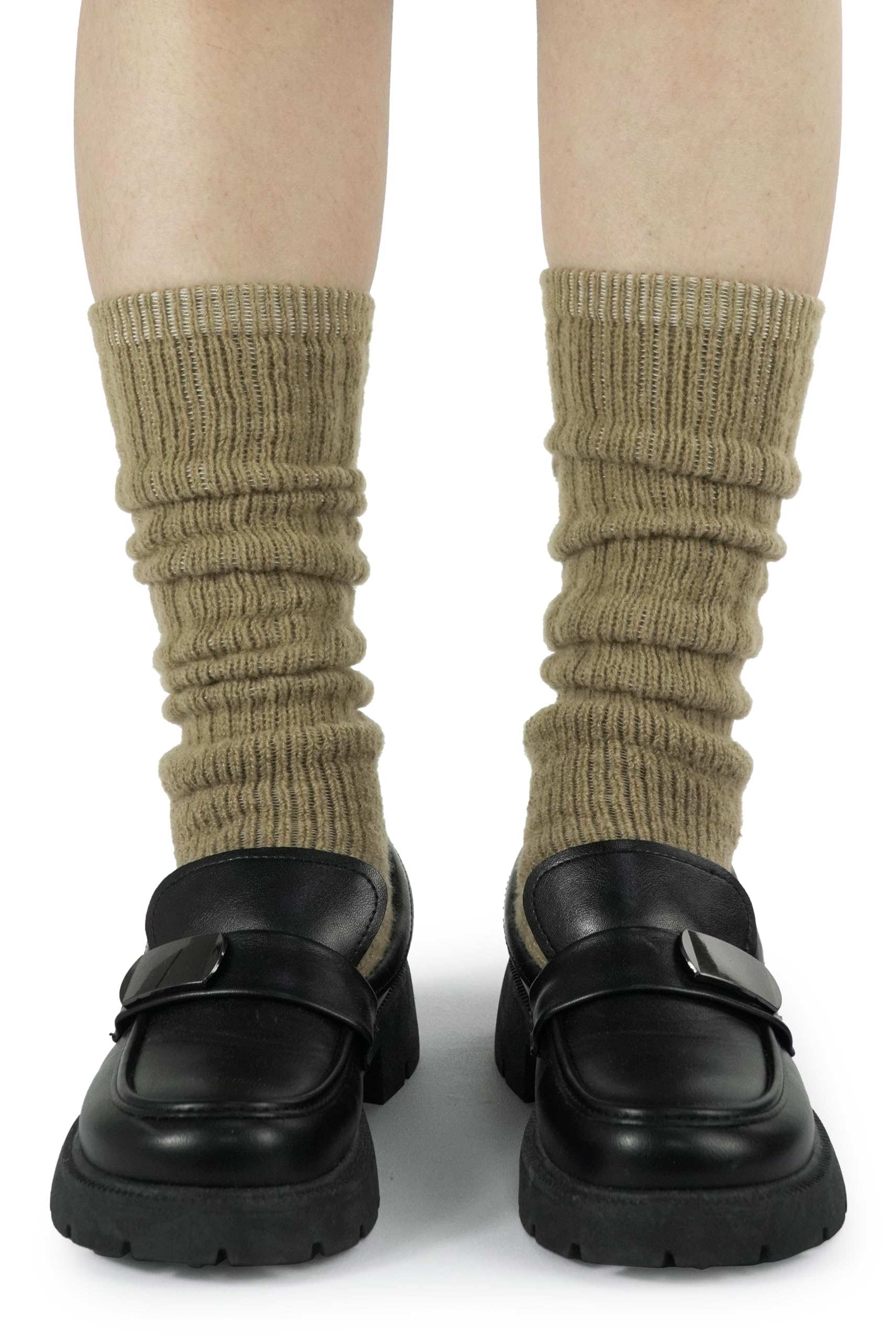BomKinta Women's Thick Slouch Knee High Socks - Soft & Warm Scrunch Boot Socks for Winter - Perfect for Boots, Outfits & Cozy Home Wear