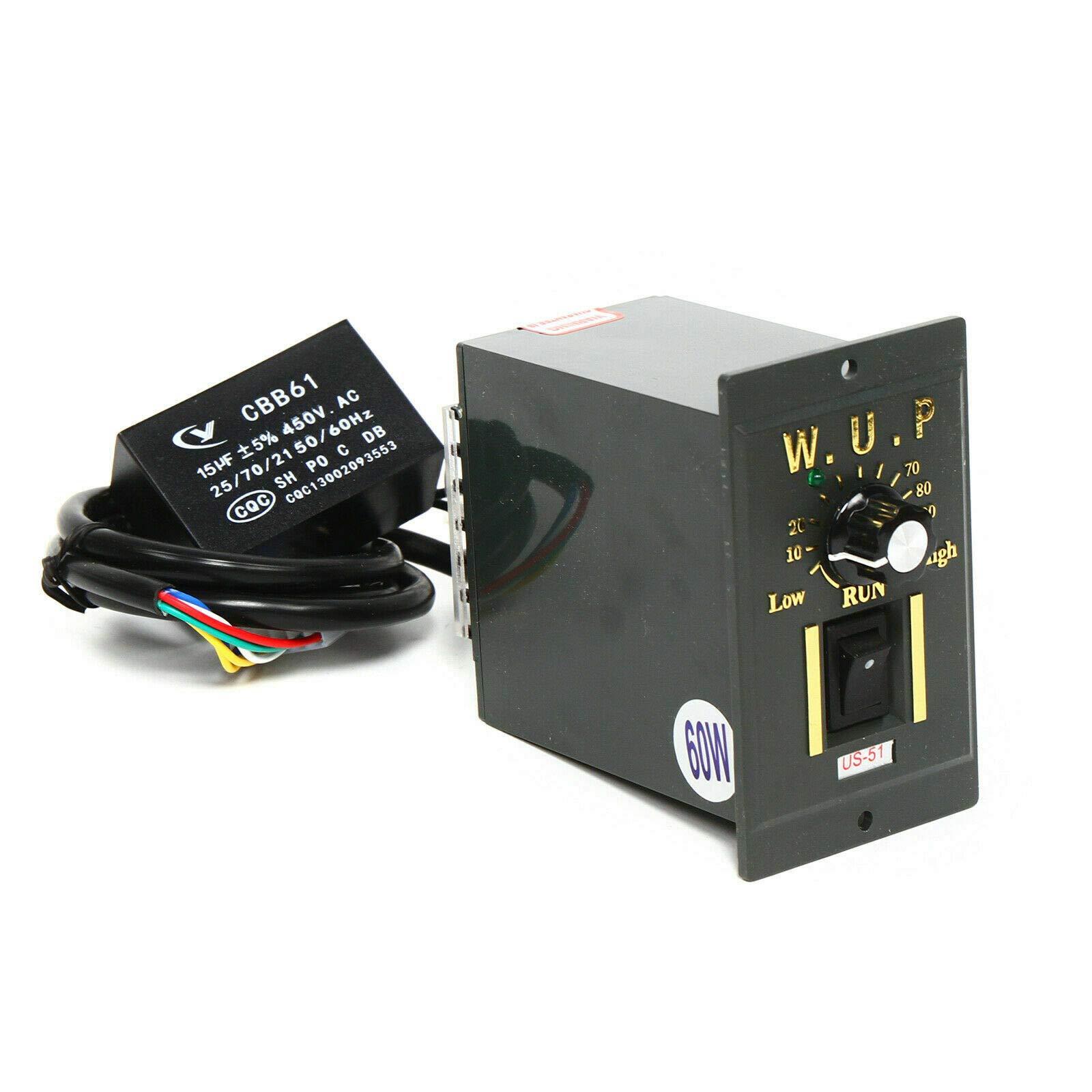 110V AC Reversible Gear Motor with Variable Speed Controller - 1:10 Single-Phase Adjustable Speed, High Torque 3.8Nm (0-135RPM) Asynchronous Reduction Motor - Perfect for Conveyor Belts, Mixing Equipment & Industrial Automation