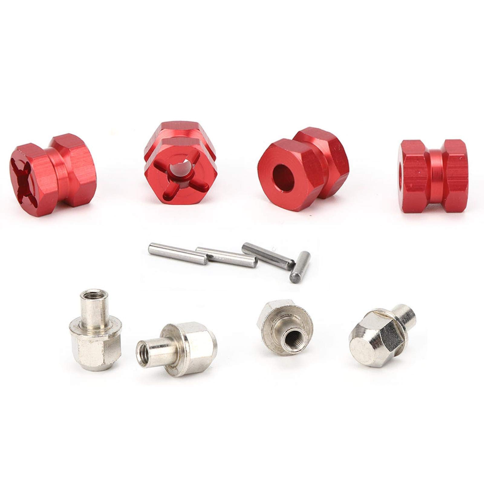 Wosune 12mm Hex Wheel Hub Adapter for RC Cars - Metal Hexagonal Bushing Adapter Compatible with Traxxas, HSP, Redcat - Perfect for Off-Road, Drifting & RC Car Upgrades