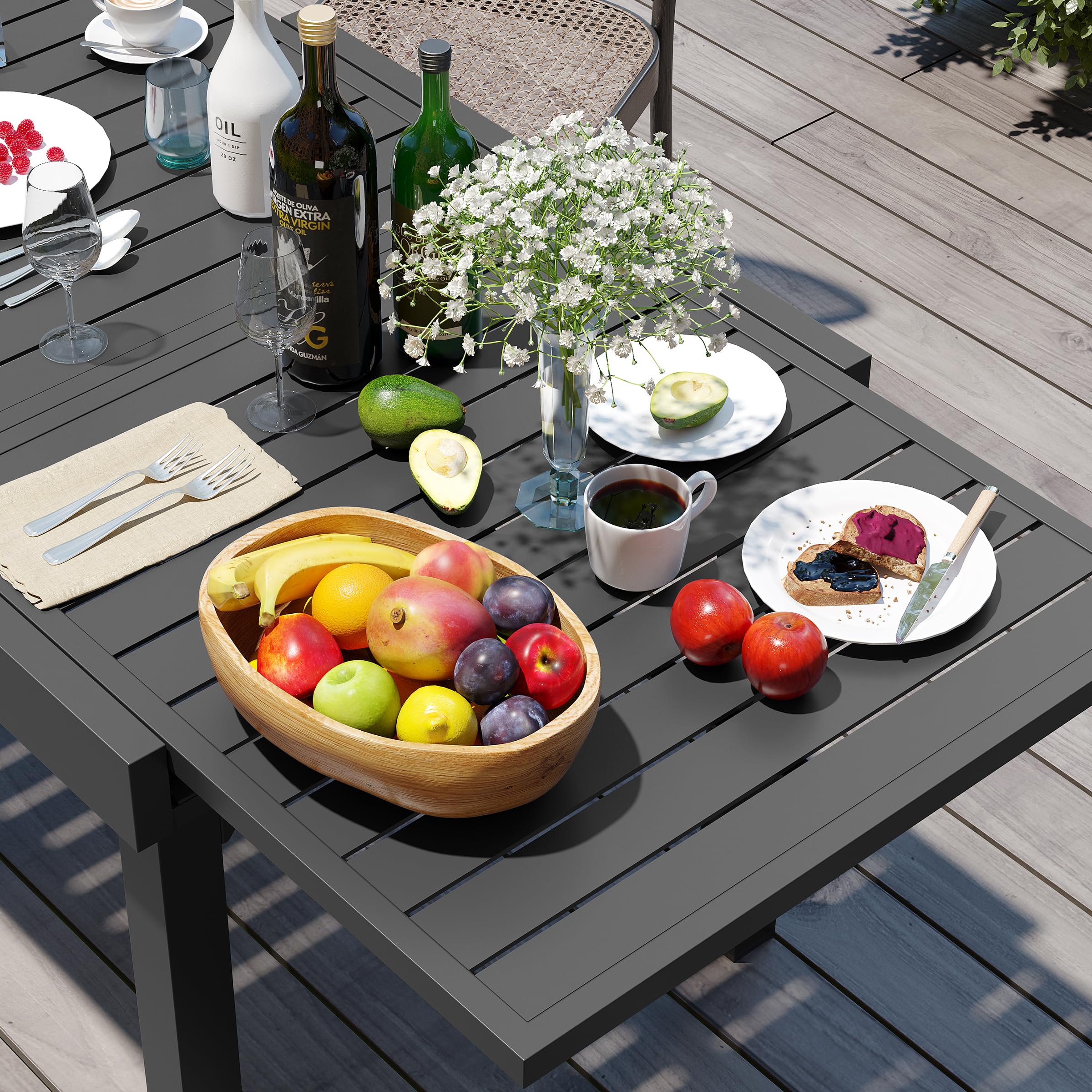 Expandable Aluminum Outdoor Dining Table 31.5