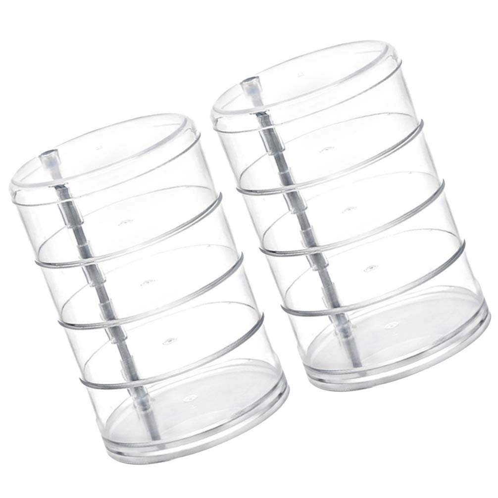 Cabilock 2-Piece Transparent Spiral Earring Storage Organizer - Jewelry Box & Pill Case - Perfect for Travel, Home, and Office Organization