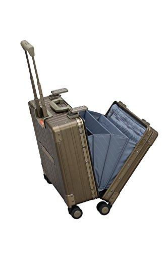 Aleon 17 Inch Aluminum Hardside Rolling Business Briefcase - Champagne Brown | Premium Wheeled Laptop Carry On for Travel & Office Professionals | Perfect for Business Trips, Commuting & Executive Meetings