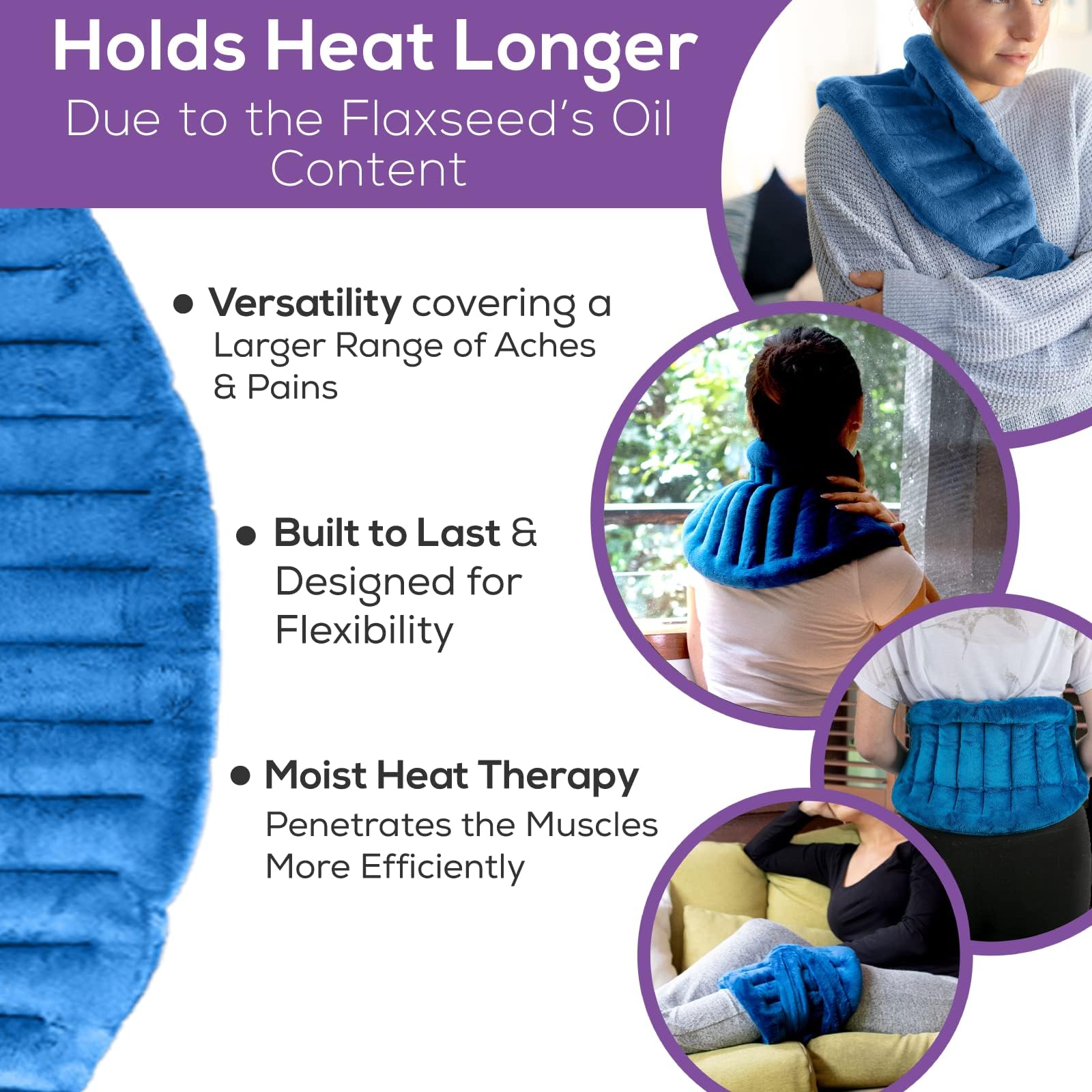 Microwave Heating Pad for Back Pain Relief - Moist Heat Therapy for Neck, Shoulders & Cramps - 71