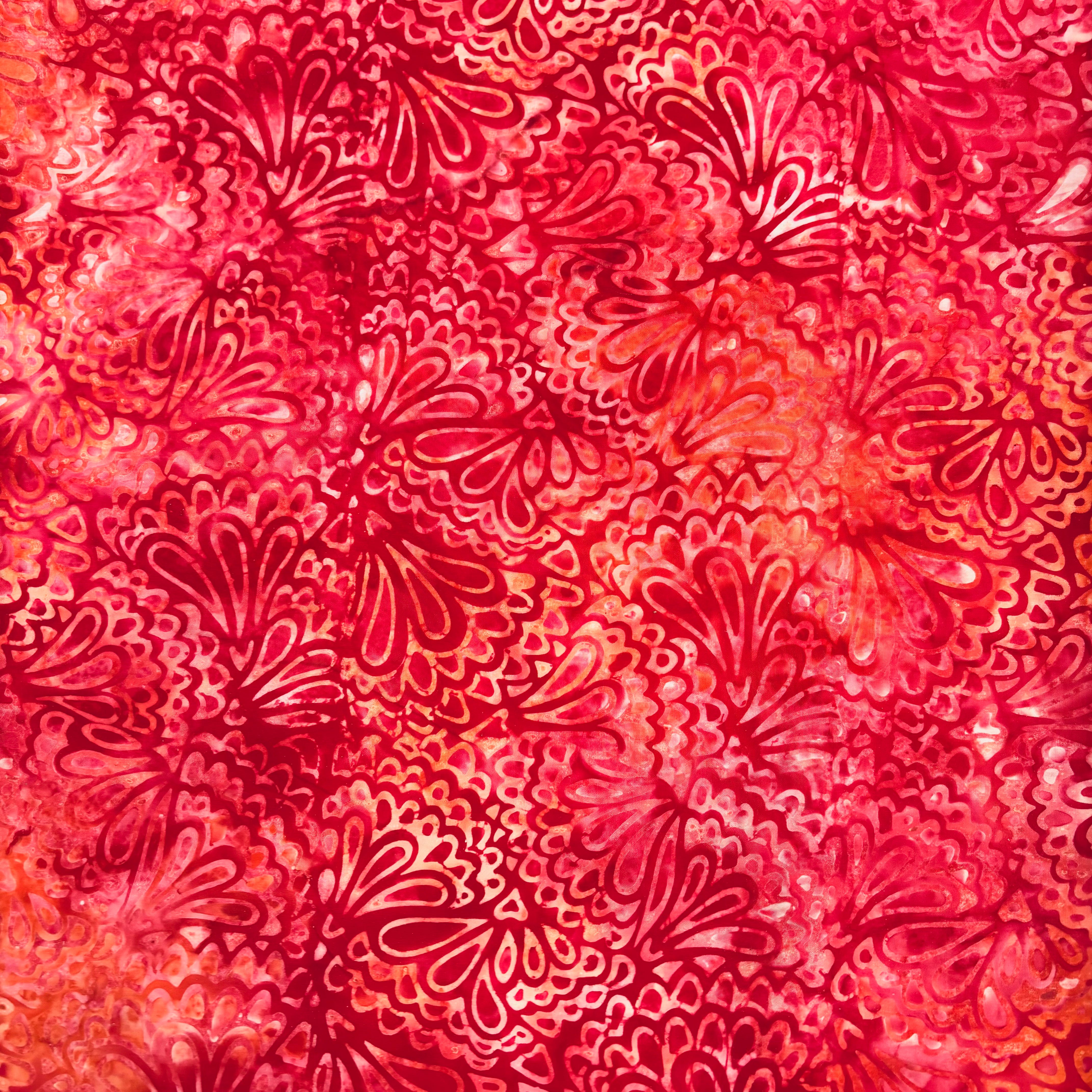 Batik Backing BA1890 Garden Range Red - Premium Fabric for Quilting, Home Decor, and DIY Crafts