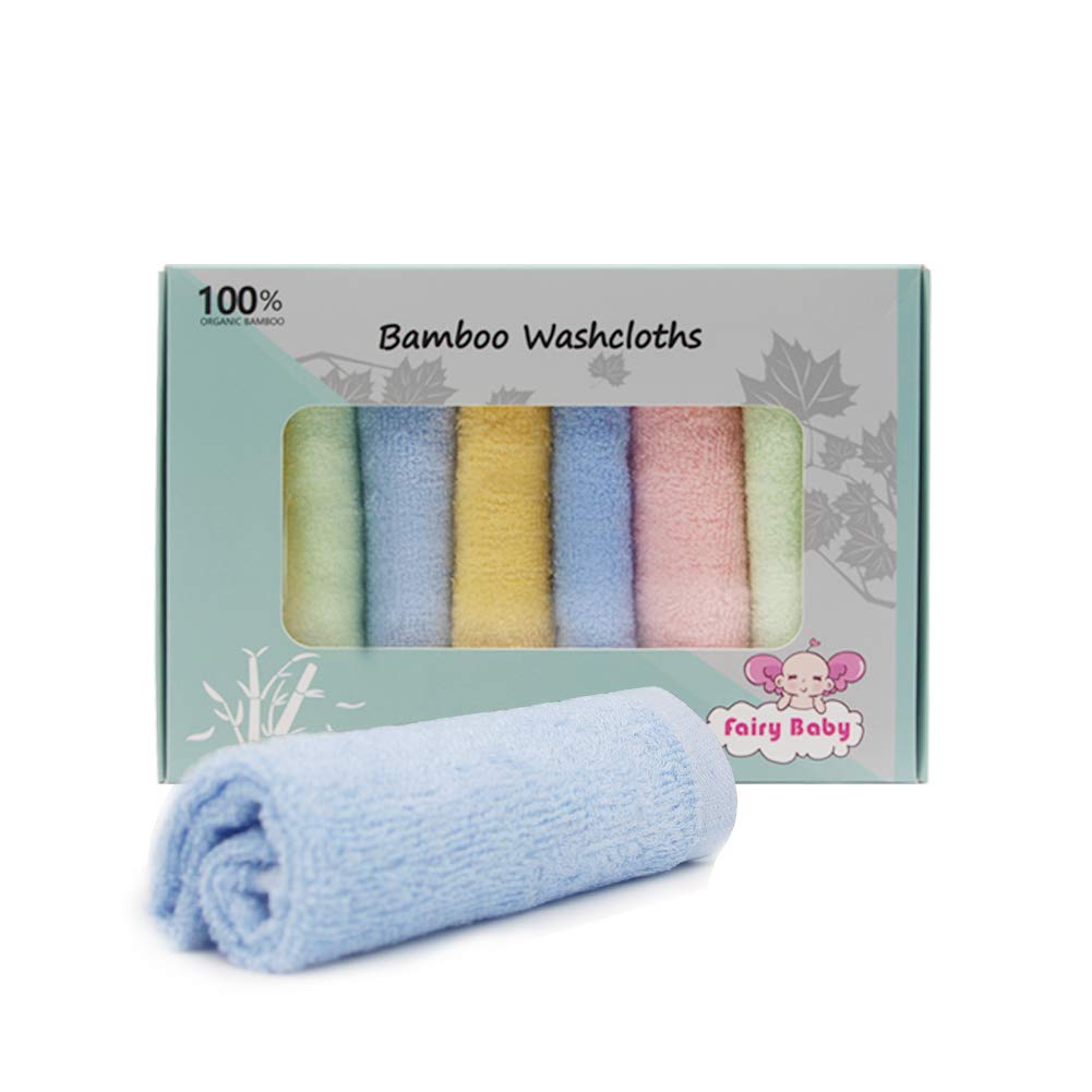 **Organic Bamboo Baby Washcloths Set - 100% Soft & Antibacterial Reusable Face Towels for Newborns & Infants (8 Pack) - Gentle Bath, Diaper Change & Sensitive Skin Care**