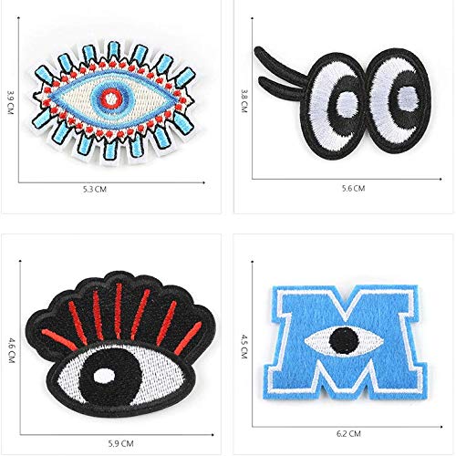 22 Pcs Adhesive Embroidery Eye Patches for Kids Clothing, Shoes & Caps - DIY Sewing Accessories for Children's Fashion & Costume Design (Box Packaging) - Perfect for School Plays, Halloween Costumes & DIY Craft Projects
