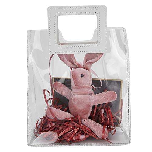 Clear Plastic Gift Bags with Handles - PVC Tote Bags for Party Favors, Wedding Favors & Birthday Gifts - European Style Transparent Gift Packaging Supplies (02 Pack)