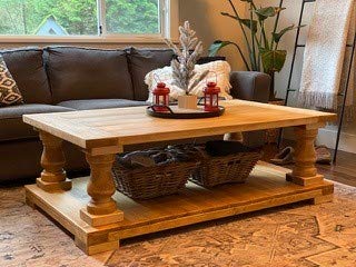 Solid Hardwood Coffee Table Balustrade Legs Set of 4 - Sturdy Furniture Replacement Legs for DIY Tables, Sofa, Bed Frame & Home Decor Projects