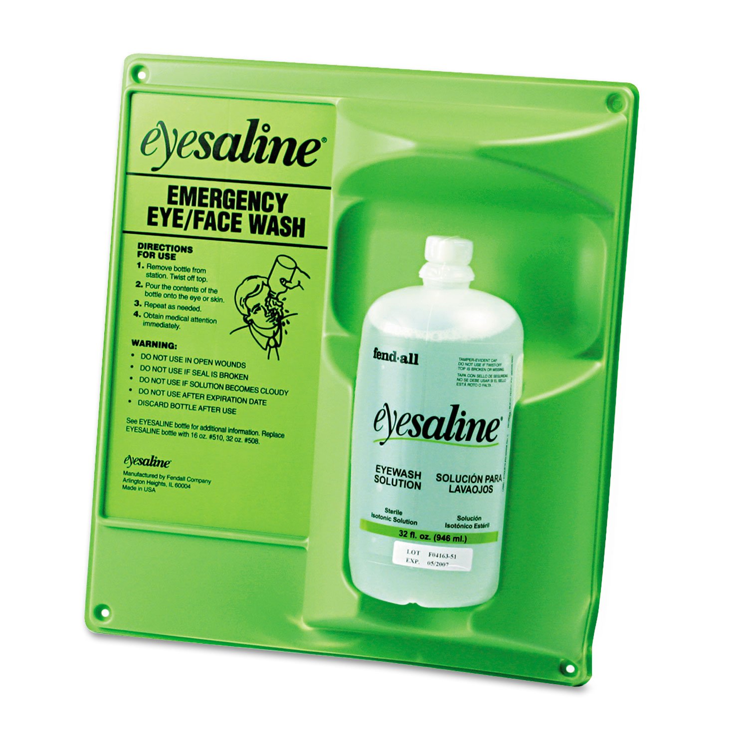Fendall 32oz Single Eye Wash Station - Emergency Safety for Labs & Workplaces