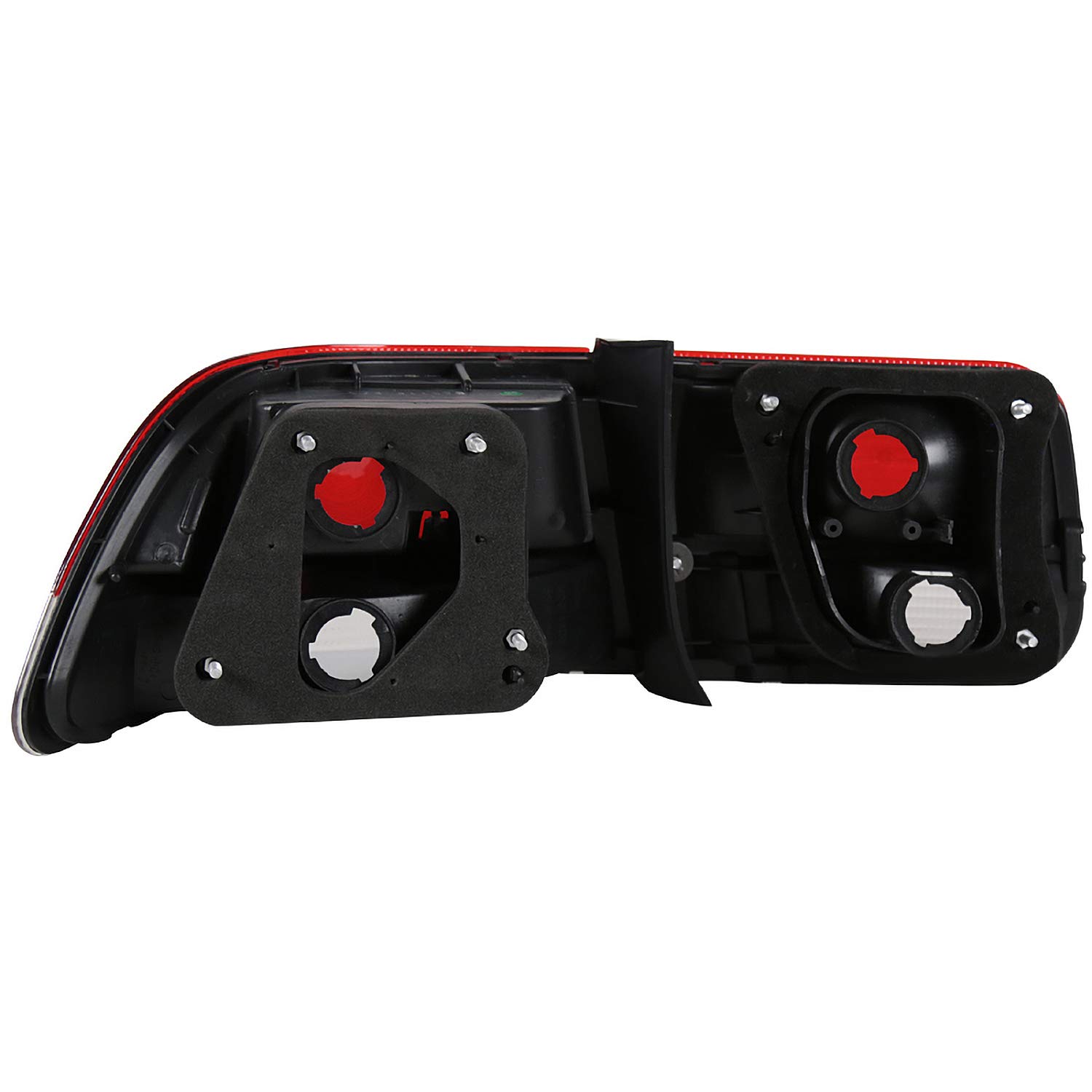 Spec-D Tuning Red Smoke Lens Tail Lights for 1996-2000 Honda Civic Coupe 2 Door - Left & Right Pair Assembly | Enhanced Style & Night Visibility for Custom Car Builds