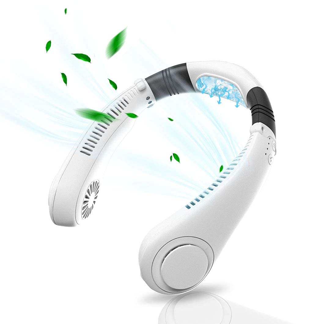 Rechargeable Neck Fan for Women & Men - Portable Hanging Neck Fan with Adjustable Lanyard, 3 Speed Settings, USB Charging - Perfect for Outdoor, Office, Travel, and Summer Cooling