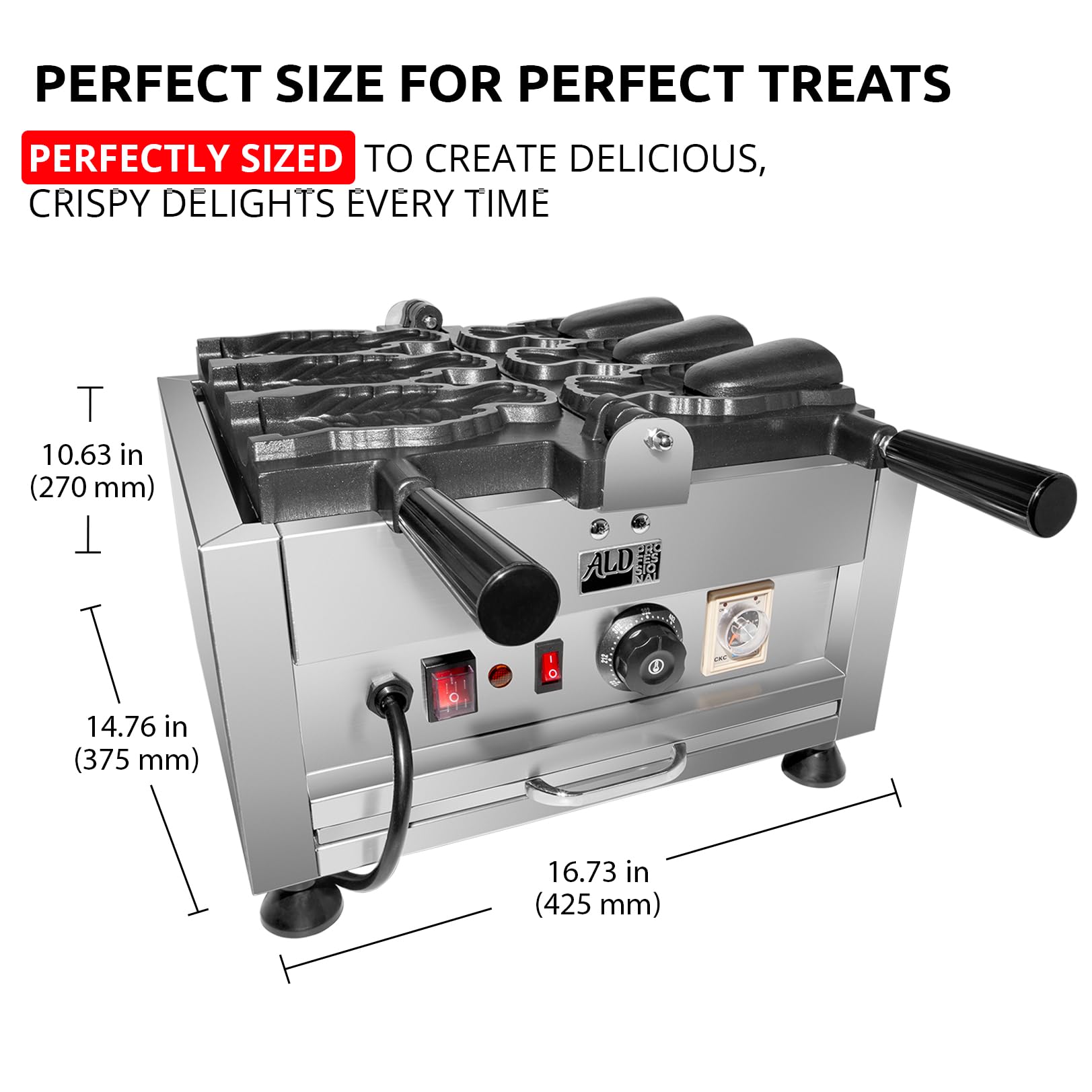 Commercial Electric Japanese Taiyaki Maker Machine - Open Mouth Fish Waffle Iron with Batter Dispenser & Stuffing Scoop for Ice Cream, Red Bean Paste - Perfect for Street Food, Dessert Shops & Home Baking