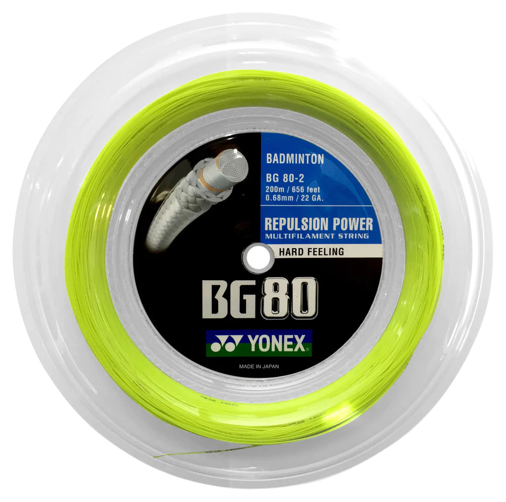 Yonex BG 80 Professional Badminton String - 200m Reel | High Performance, Durability & Control | Perfect for Tournament Players & Club Training Sessions