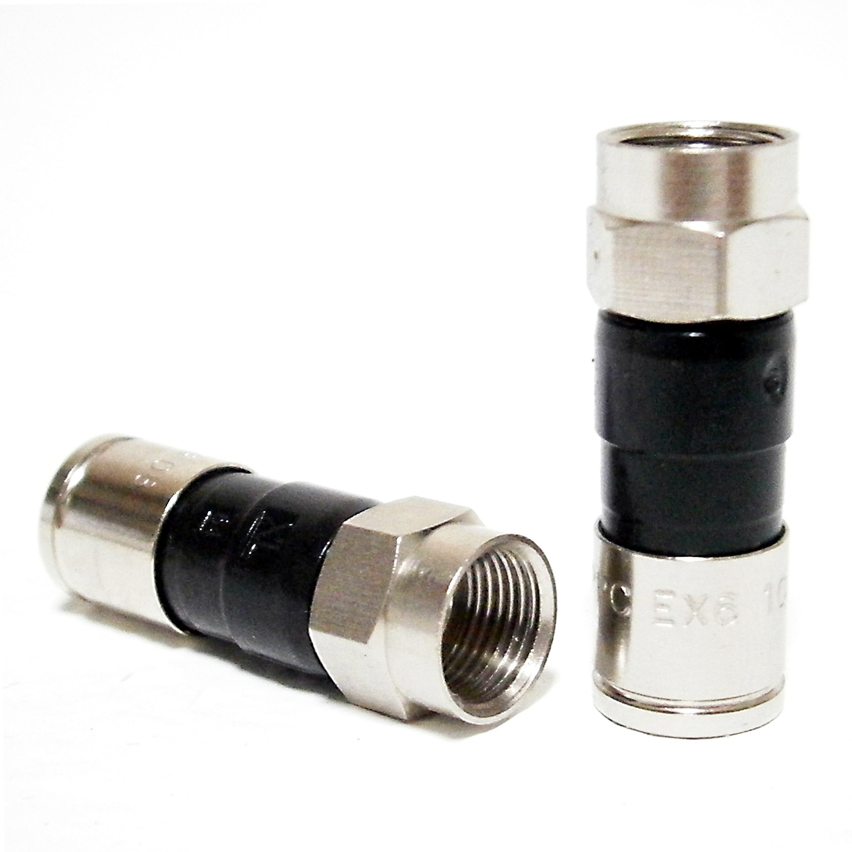 1000 Pieces RG6 BELDEN PPC EX6XLPLUS Compression Connectors - Nickel-Plated Brass, 21mm Stroke Length, Signal Tight for Coaxial Cable - Perfect for Satellite TV, CCTV, and Broadband Installations