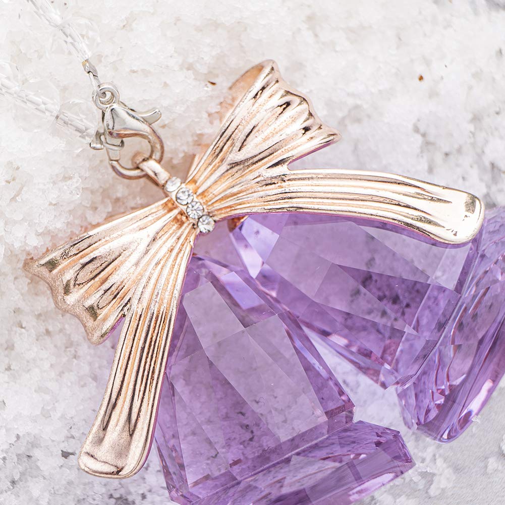 Purple Crystal Double Bell Ornament - Christmas Home Decor for Tree & Gift