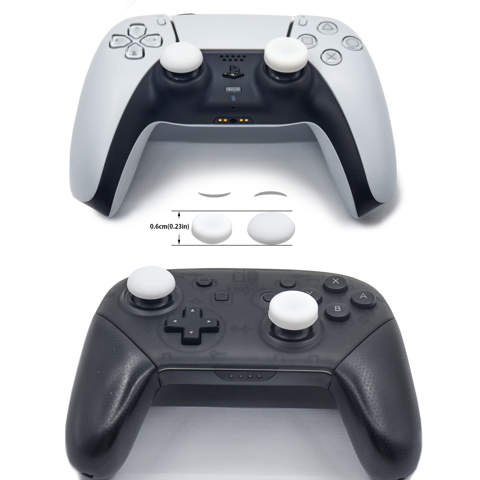 Anti-Slip Thumb Grip Controller Gamepad Set for PS5/PS4/Switch Pro - 8pcs Thumb Grips, 4pcs Precision Rings & Storage Case - Enhanced Gaming Comfort & Control for FPS, Racing & Action Games