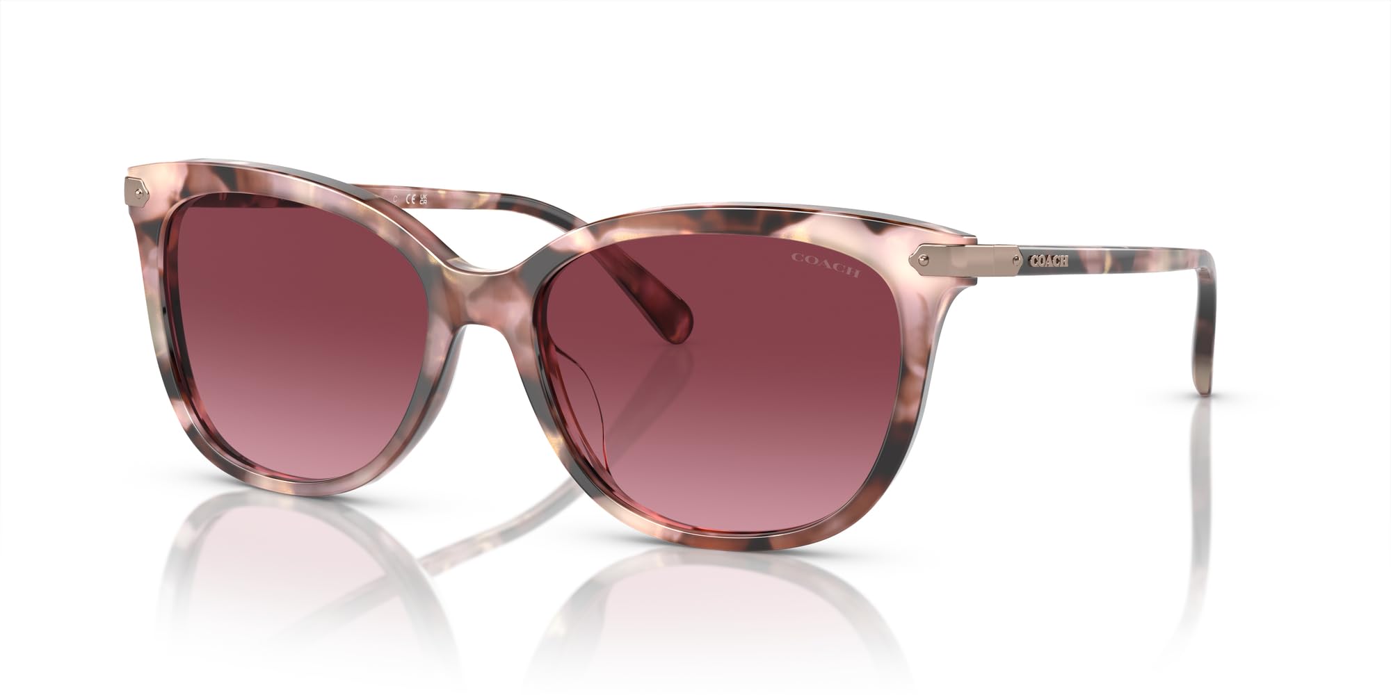 Coach Women's HC8378U Cat Eye Sunglasses – UV Protection, Polarized Lenses, Lightweight & Stylish for Outdoor, Beach, and Driving