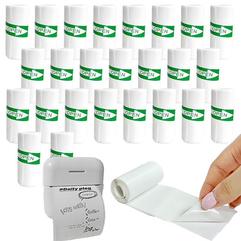 25PCS Mini Thermal Printer Paper Stickers - 5.7 x 2.5cm for Photos, Journals, Notes & To-Do Lists - Perfect for Labeling, Organizing & DIY Crafts