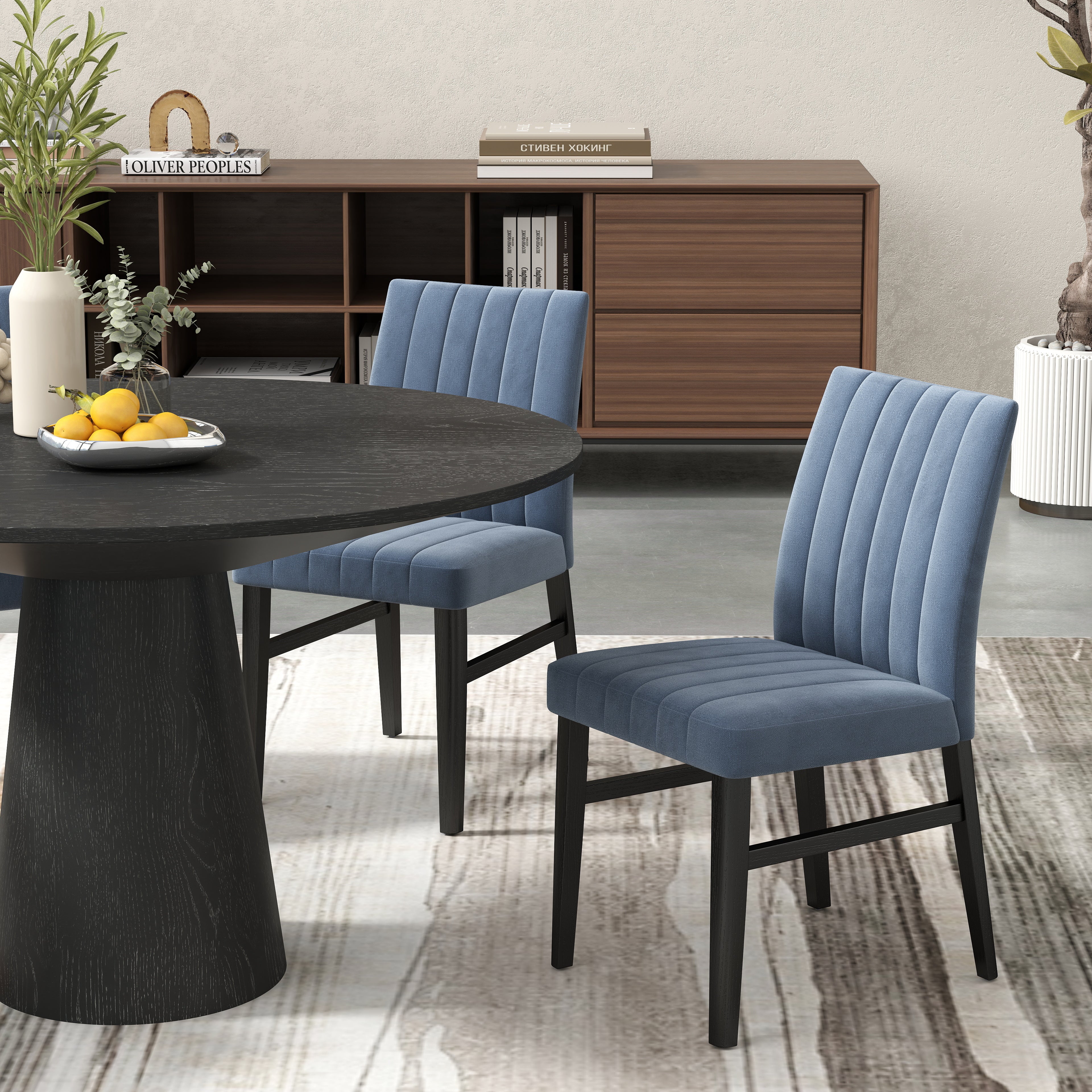Roundhill Furniture Wendell Contemporary Upholstered Dining Chairs Set of 2 - Modern Kitchen & Dining Room Seating for Home & Restaurant Use