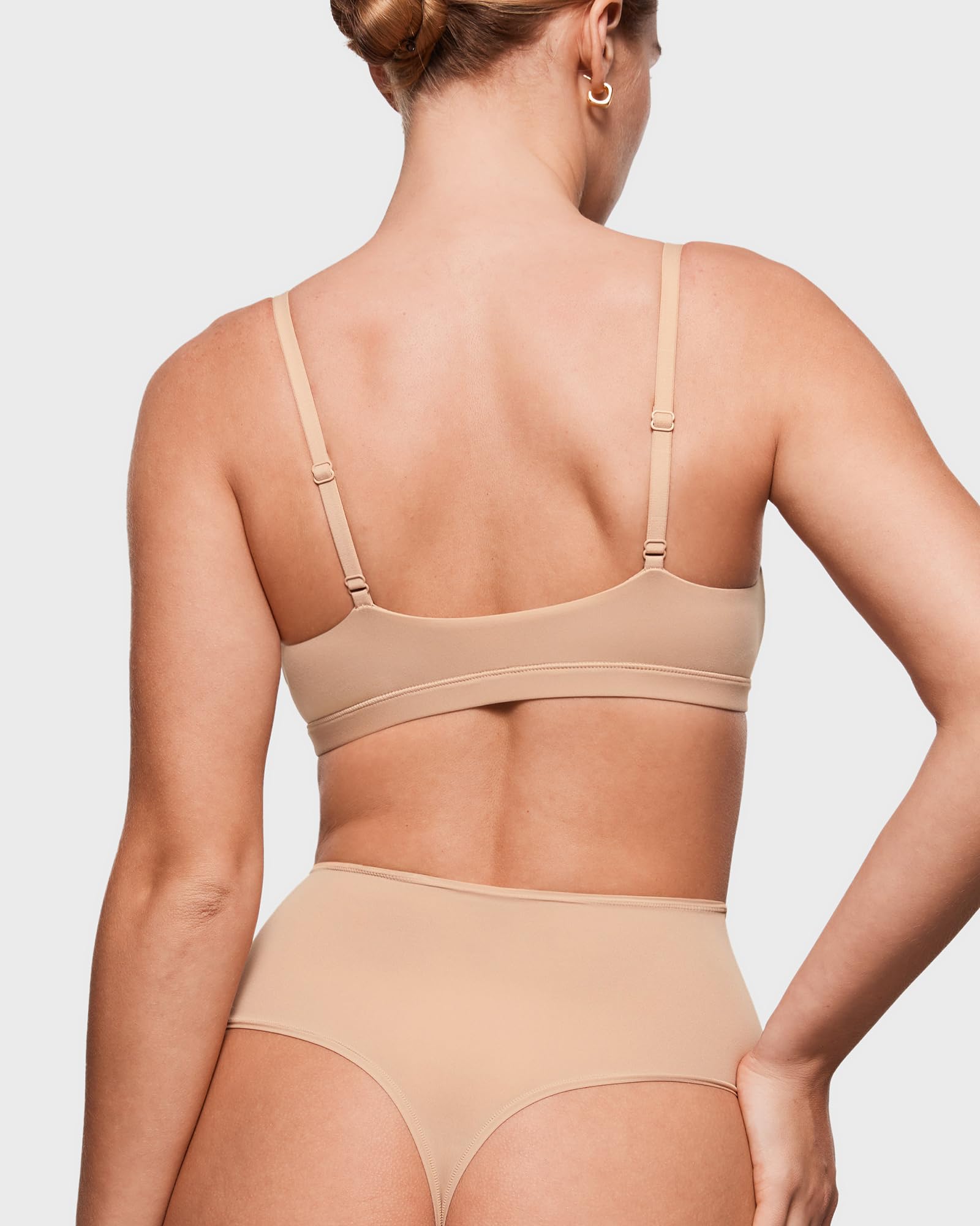 INLYRIC Women's High Waisted Thong Underwear - Ultra Soft No Show Panties 3 Pack, Seamless Stretch Comfort for Everyday Wear, Yoga & Lounge