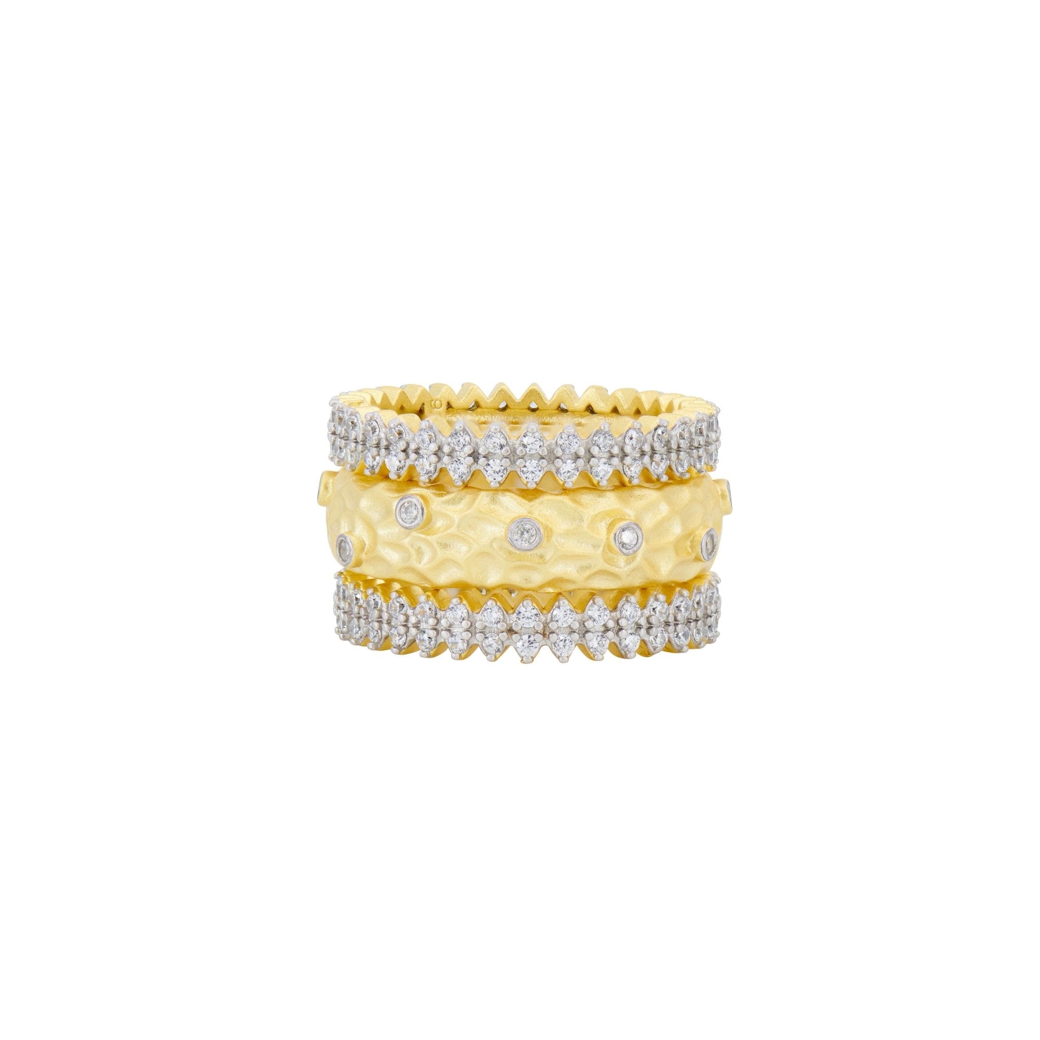Streets in Bloom Textured 3 Stack Ring Set - Boho Chic Layered Rings for Women - Perfect for Everyday Wear, Date Nights & Festival Outfits