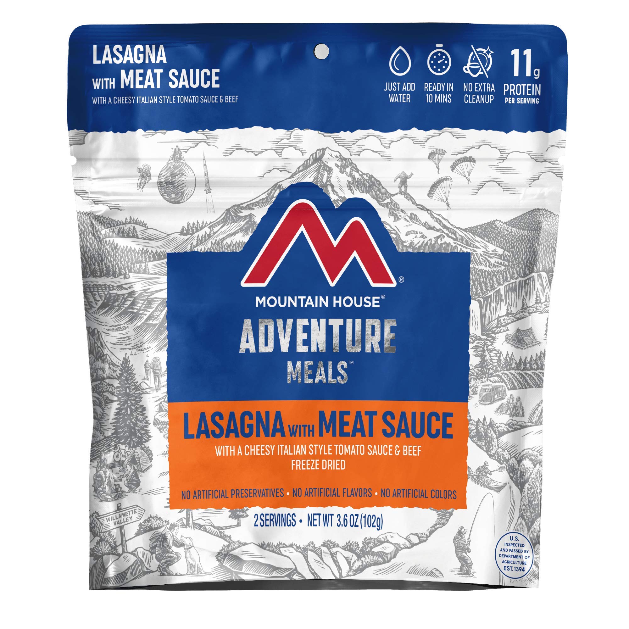 Mountain House Creamy Macaroni & Cheese and Lasagna with Meat Sauce Freeze Dried Food Combo (12-Pack) | Lightweight Emergency & Camping Meals for Backpacking, Hiking, Survival Kits and Outdoor Adventures