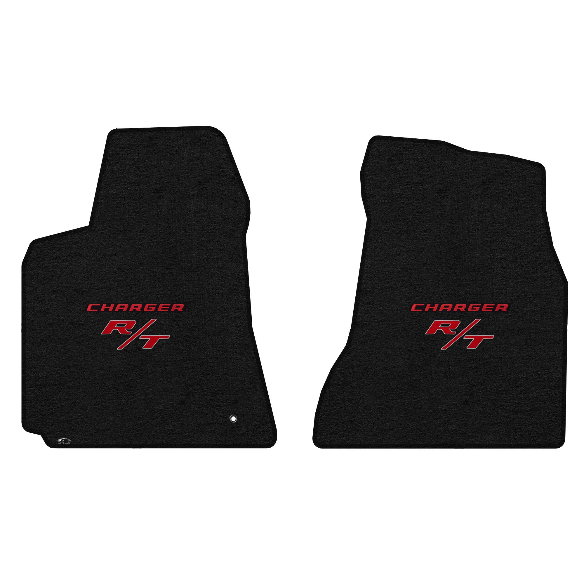 Premium Custom-Fit Carpeted Floor Mats for Dodge Charger RWD 2006-2010 - Luxury Car Floor Liners (2-Piece Set, Charcoal with Red R/T Logo) - Perfect for All-Weather Protection & Enhanced Interior Style