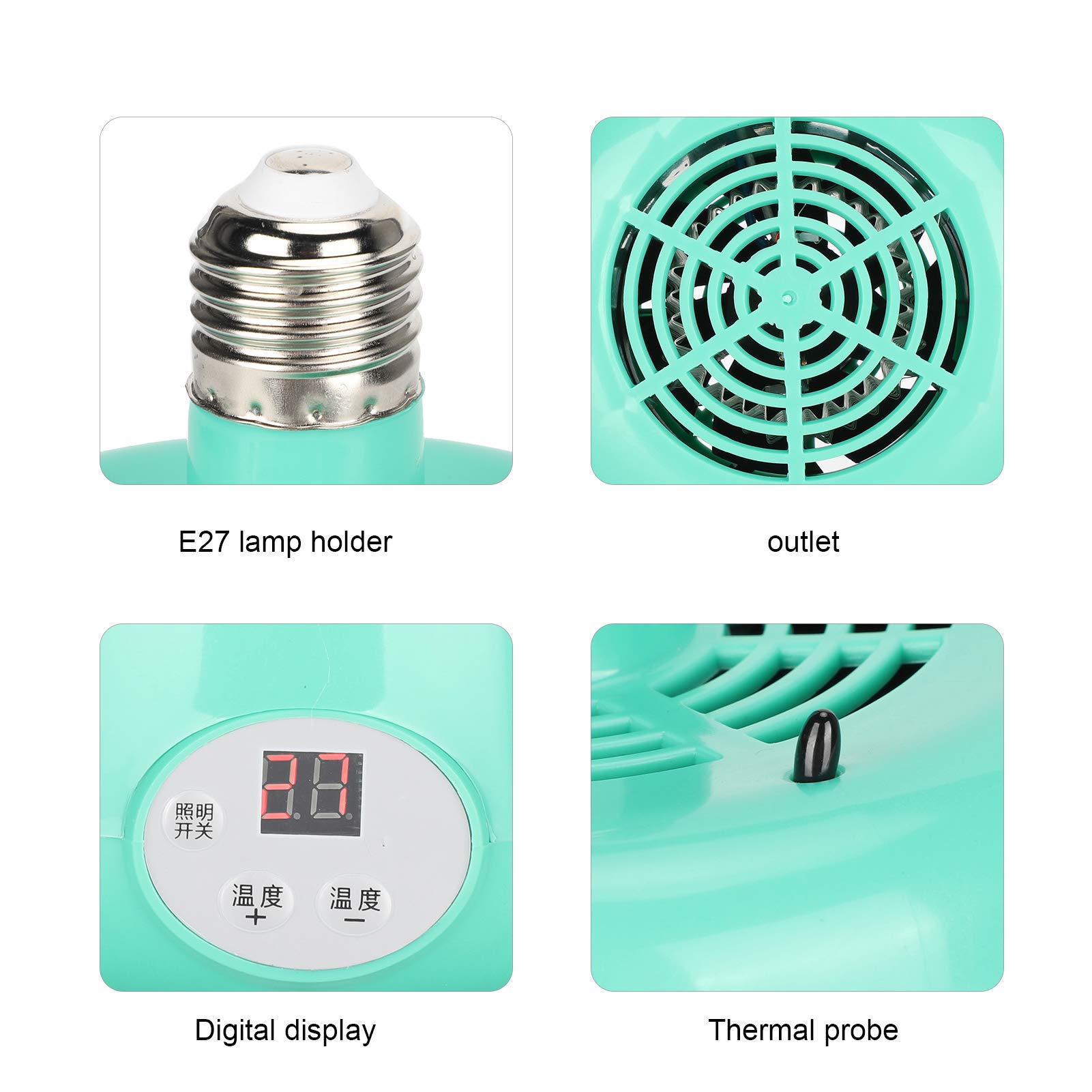 Poultry Heat Lamp - E27 Bulb Pet Heating Lamp for Brooder, Chicken Coop, Duck & Livestock - 220V Warming Light for Piglets, Pets & Animal Husbandry - Ideal for Winter Care & Farm Use