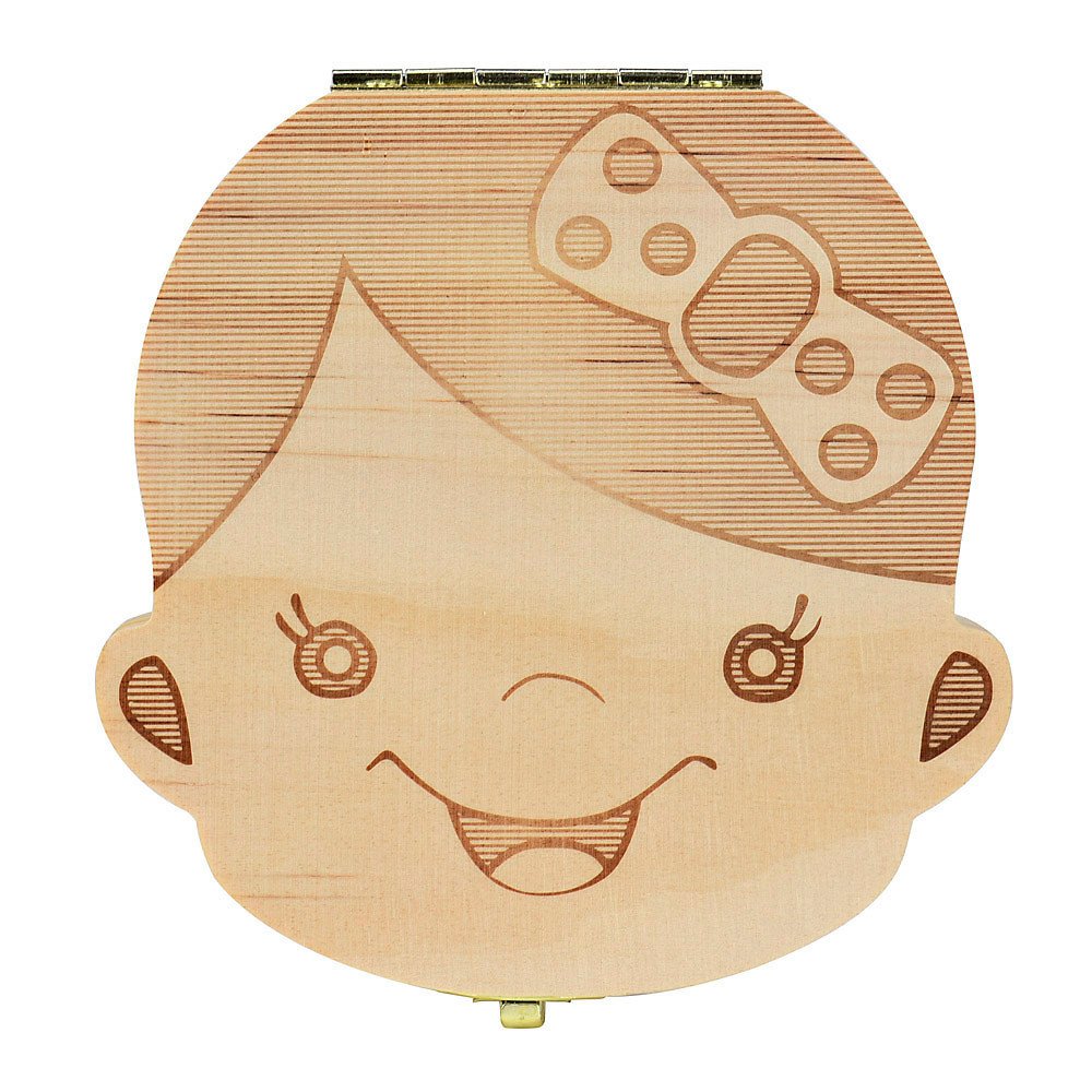 Baby Tooth Keepsake Box - Wooden Milk Teeth Organizer for Boys & Girls - Perfect for First Lost Tooth, Memory Storage, and Nursery Decor